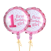 Balony na 1 Urodziny Roczek Dziewczynka Zestaw 5 szt Gwiazdki Balon