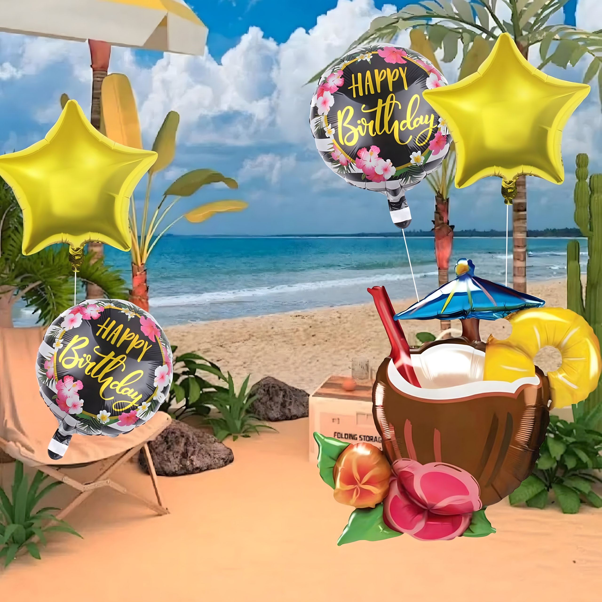 Zestaw Balonów Aloha Hawajskie na Urodziny Urodzinowe Przyjęcia 5 szt - obrazek 5