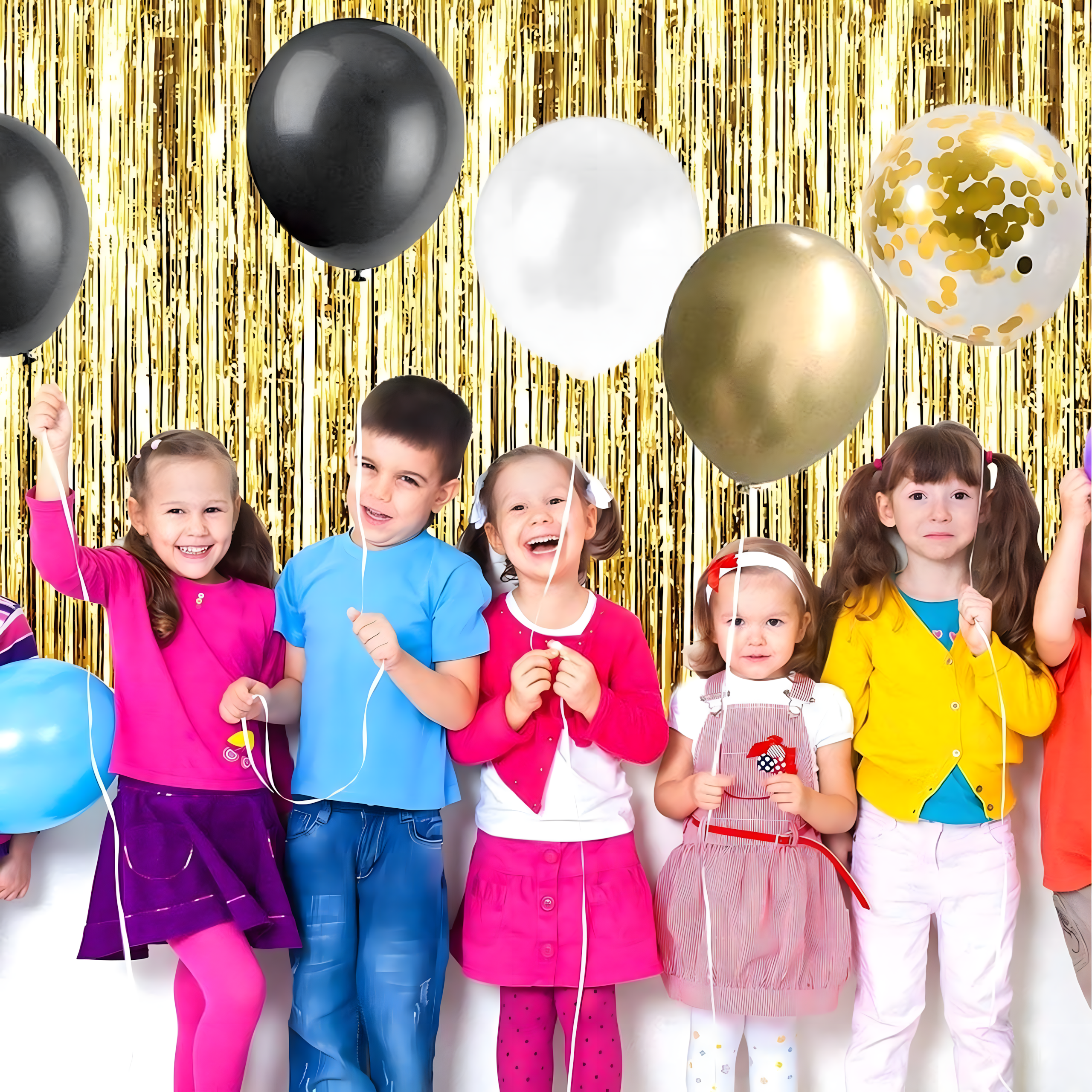 Zestaw Balonów Dekoracji Balony Na 30 Urodziny Kurtyna Ścianka Czarny Złoty - obrazek 4