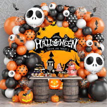 Zestaw Balonów Girlanda Balonowa Halloween na Przyjęcia Czaszka 116 ele