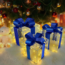 Prezenty Świąteczne Zestaw Prezent Dekoracja Świąteczna Podświetlane Led