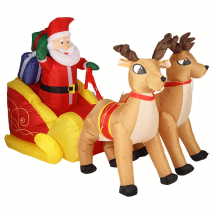 Dmuchany Mikołaj 2,2m na Saniach Renifery Ozdoba Świąteczna Dekoracja Duży