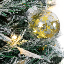 Choinka Świąteczna Udekorowana Ozdobna Gotowa Składana 150cm Lampki Bombki