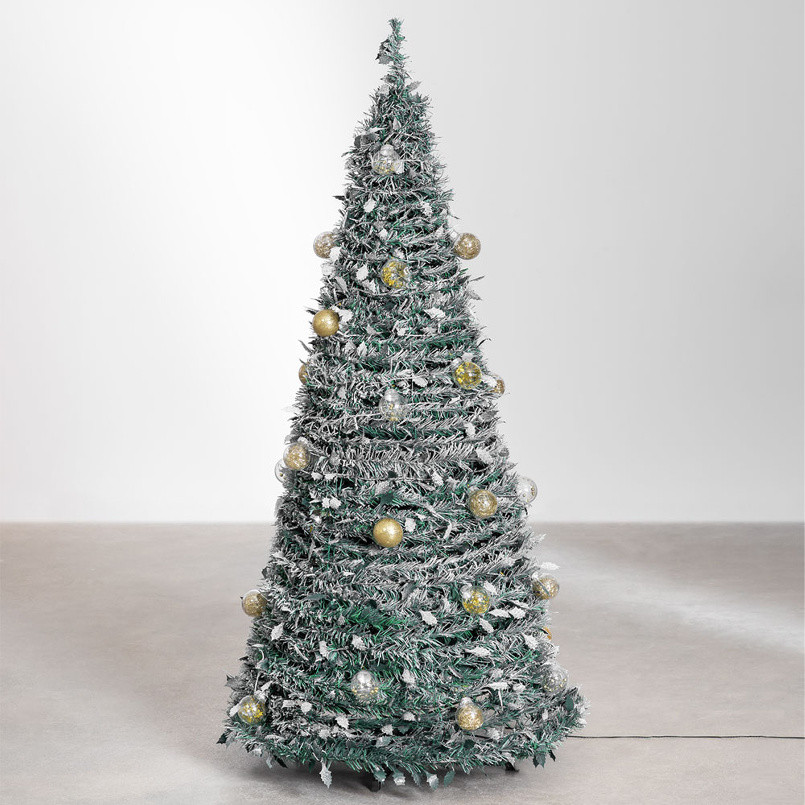 Choinka Świąteczna Udekorowana Ozdobna Gotowa Składana 150cm Lampki Bombki - obrazek 6