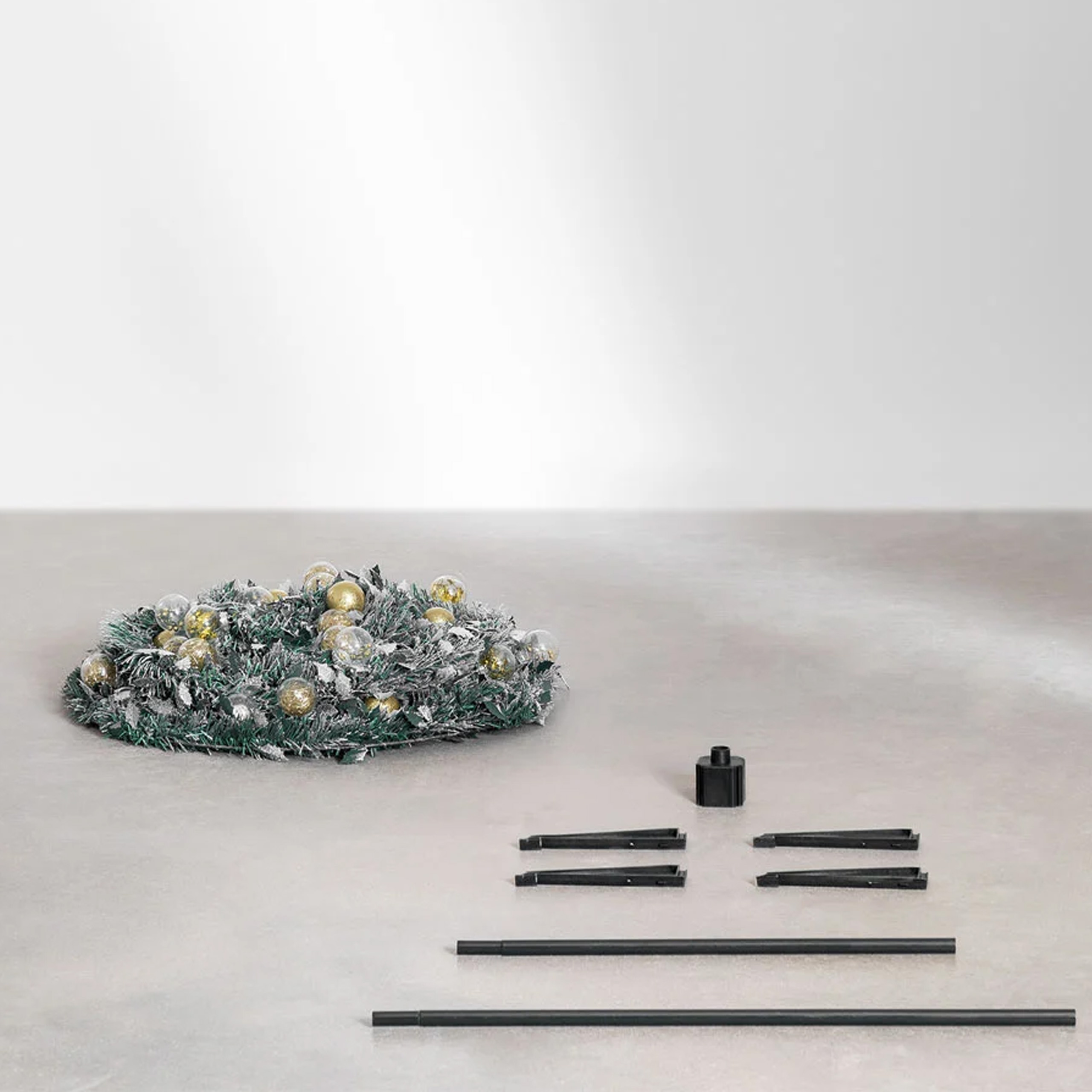 Choinka Świąteczna Udekorowana Ozdobna Gotowa Składana 150cm Lampki Bombki - obrazek 9