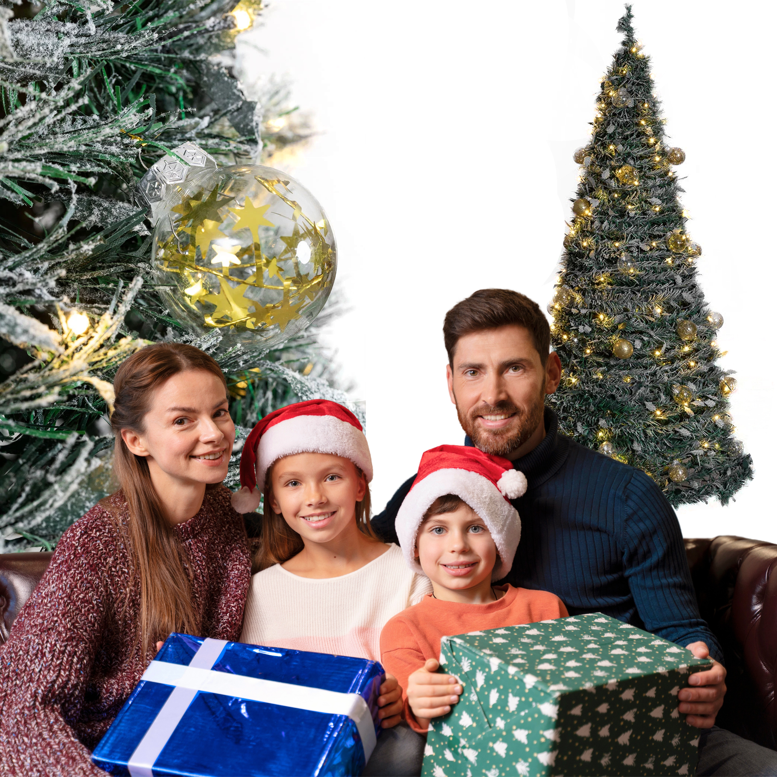 Choinka Świąteczna Udekorowana Ozdobna Gotowa Składana 180 cm Lampki Bombki - obrazek 10