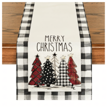 Obrus Bieżnik Biały Dekoracja na Stół Świąteczny Boże Narodzenie 183 cm