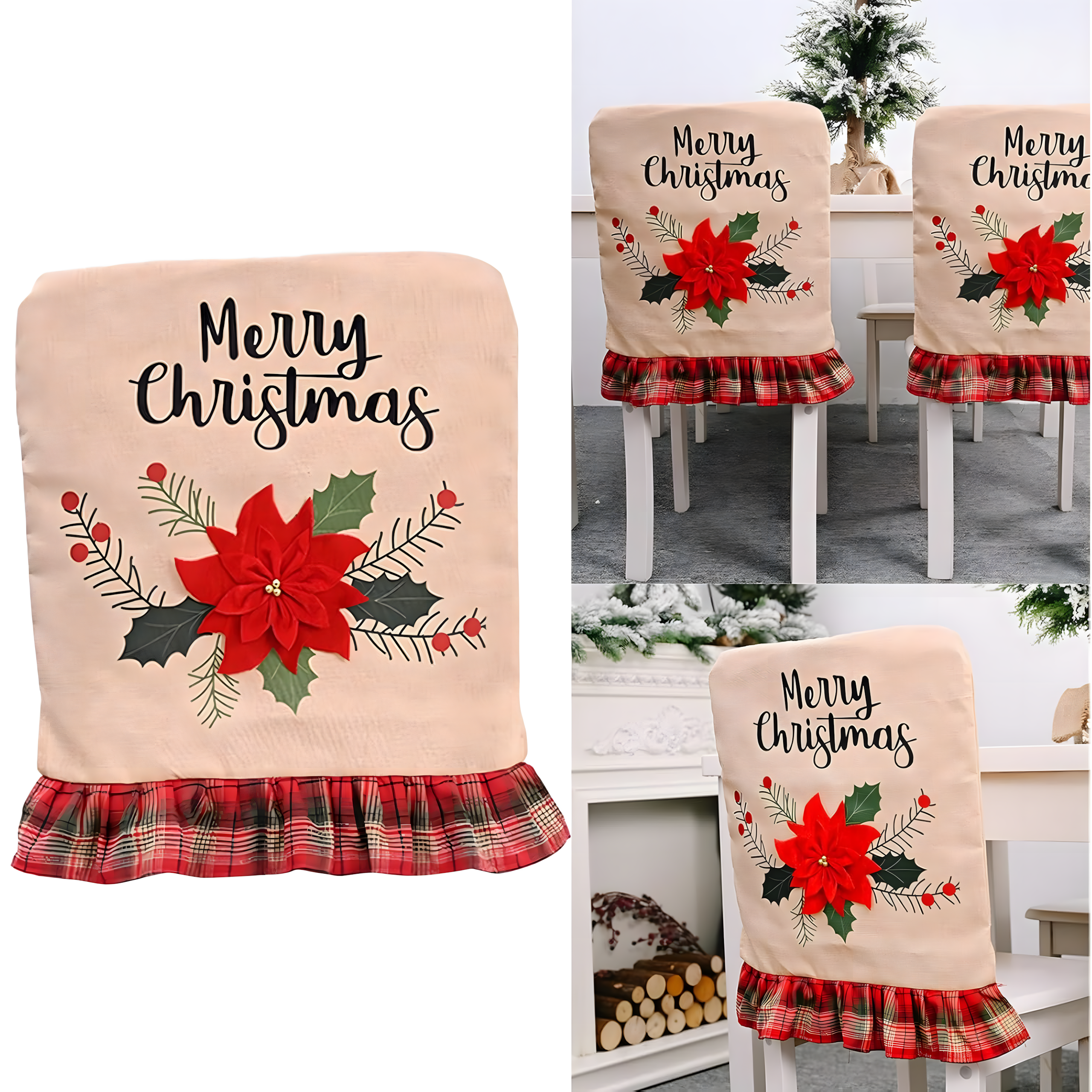 Pokrowiec na Krzesło Siedzisko Świąteczny Ozdoba Dekoracja Świąteczna - obrazek 4