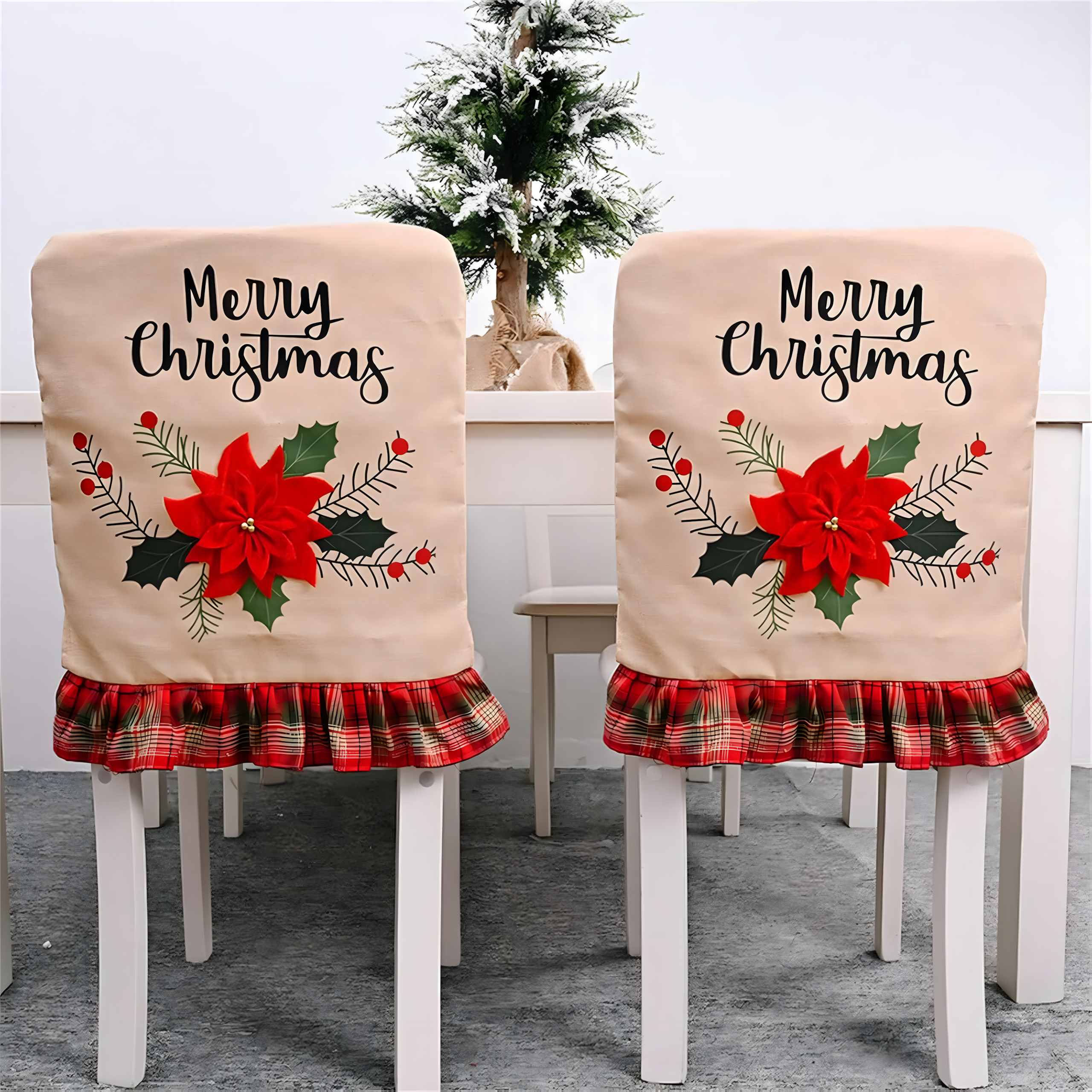Pokrowiec na Krzesło Siedzisko Świąteczny Ozdoba Dekoracja Świąteczna - obrazek 9