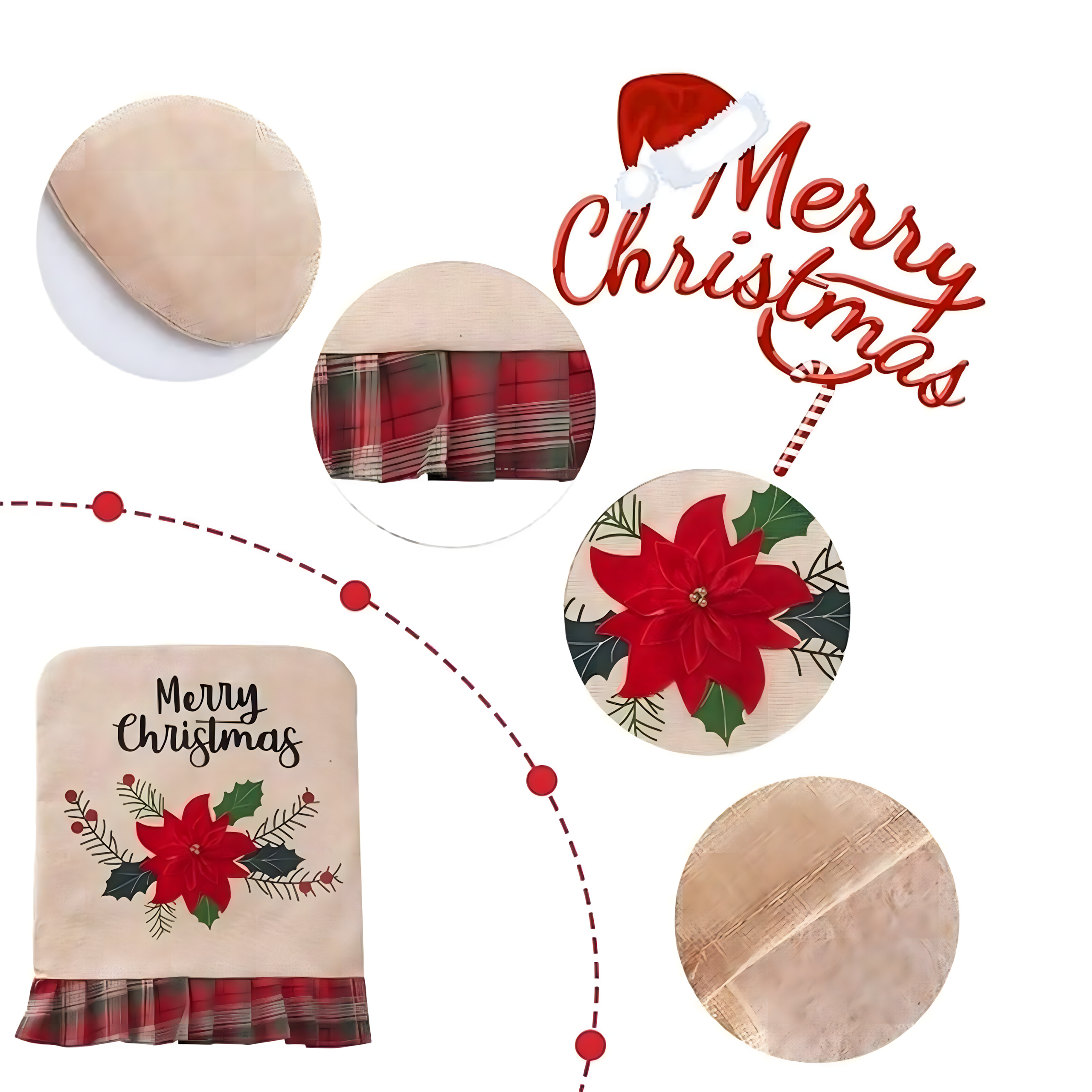 Pokrowiec na Krzesło Siedzisko Świąteczny Ozdoba Dekoracja Świąteczna - obrazek 11