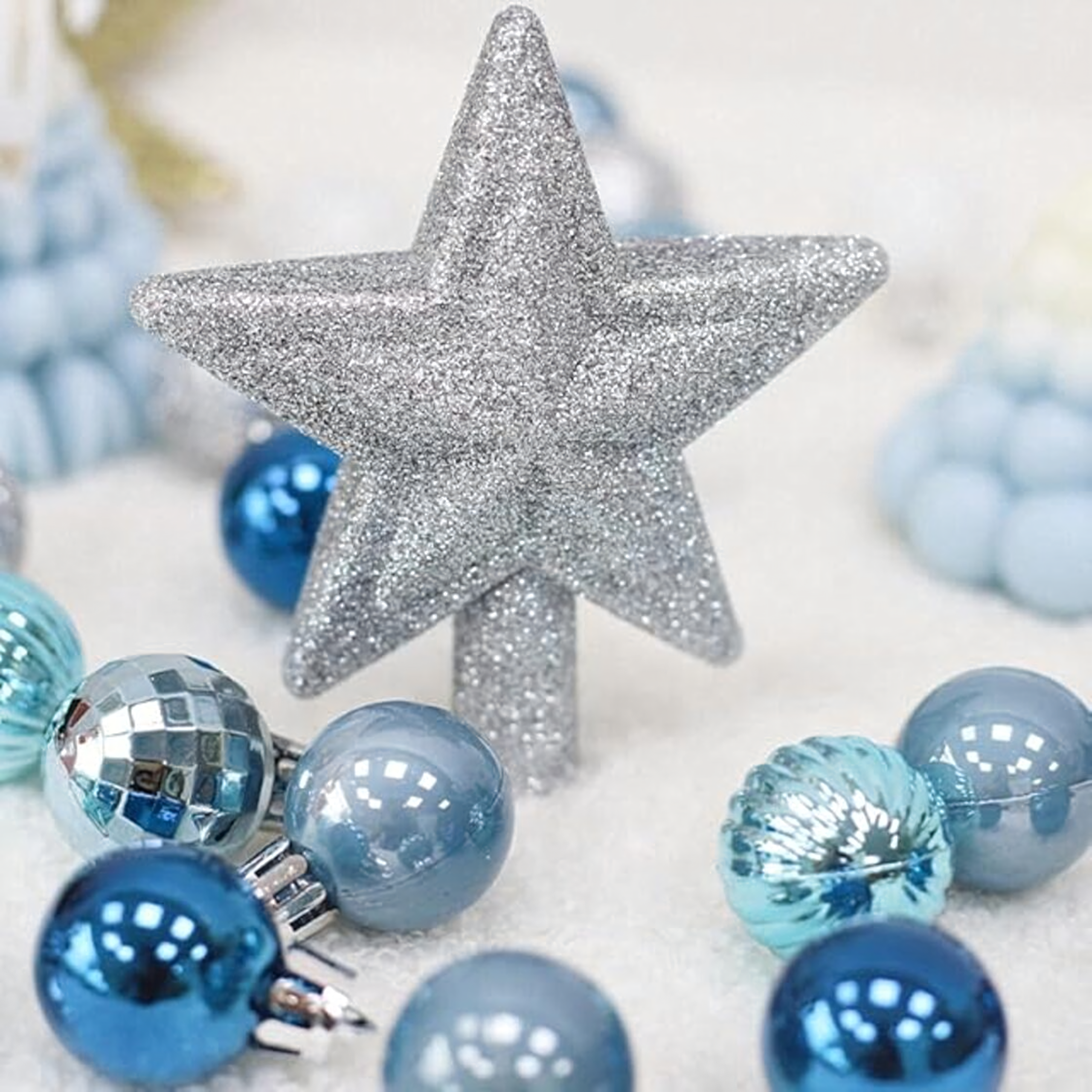 Zestaw Bombek Choinkowych Świątecznych 30 szt Gwiazda na Choinkę Stroik - obrazek 3