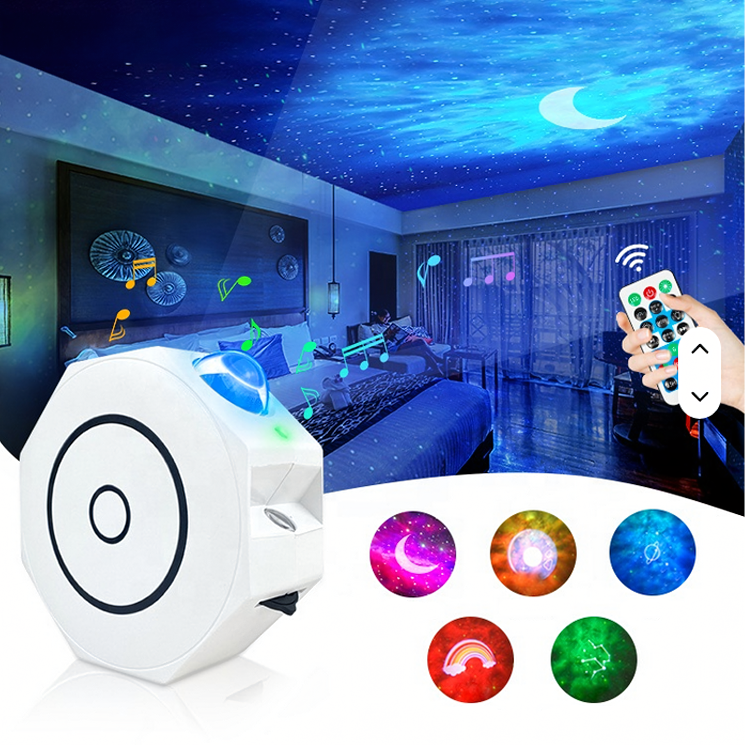 Projektor Gwiazd Rzutnik Nieba Lampka Led Nocna Relaksacyjna + Pilot - obrazek 3