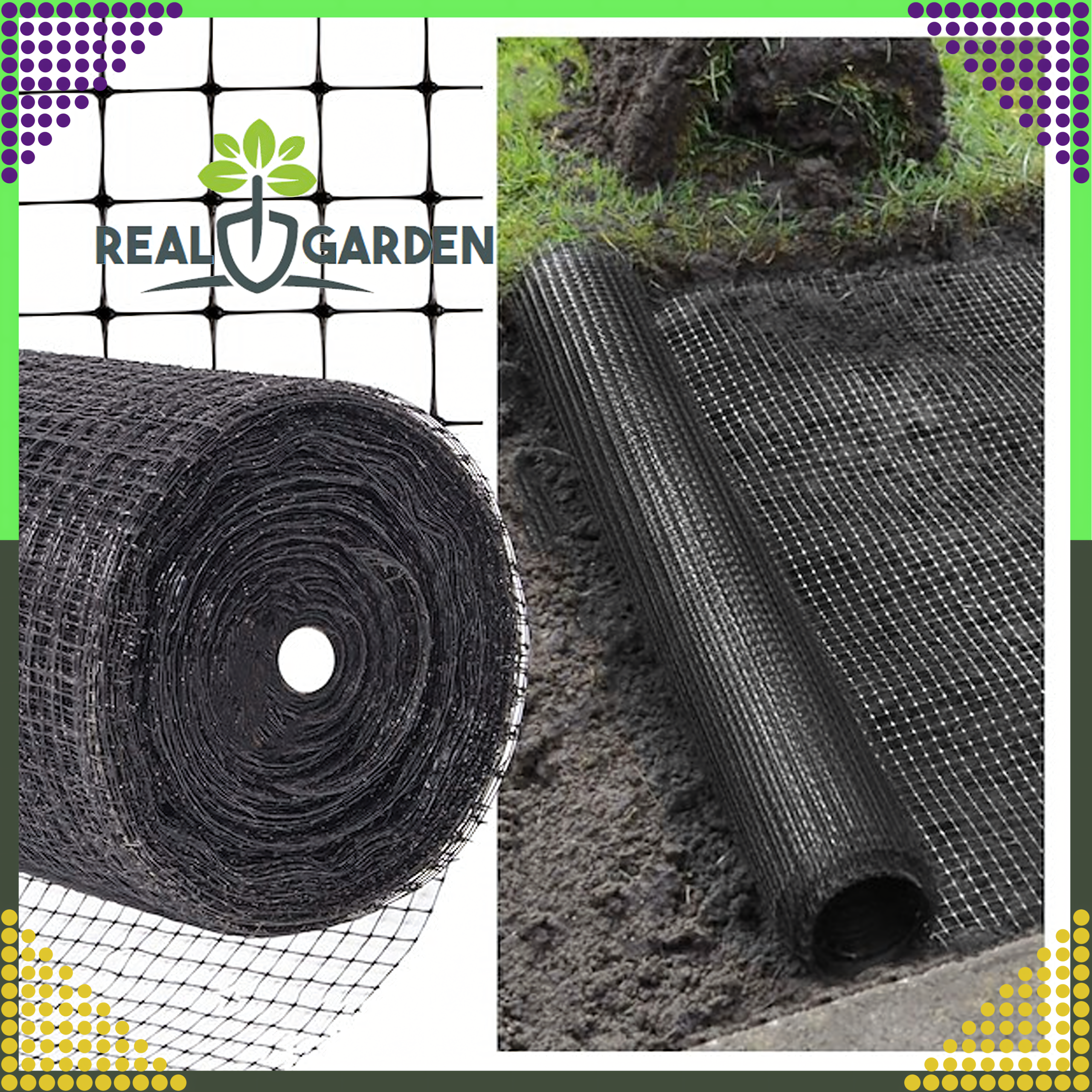 Siatka na Krety Przeciw Kretom Mocna 2x200m 30g Gęsta Wytrzymała + 100 Kotw - obrazek 4