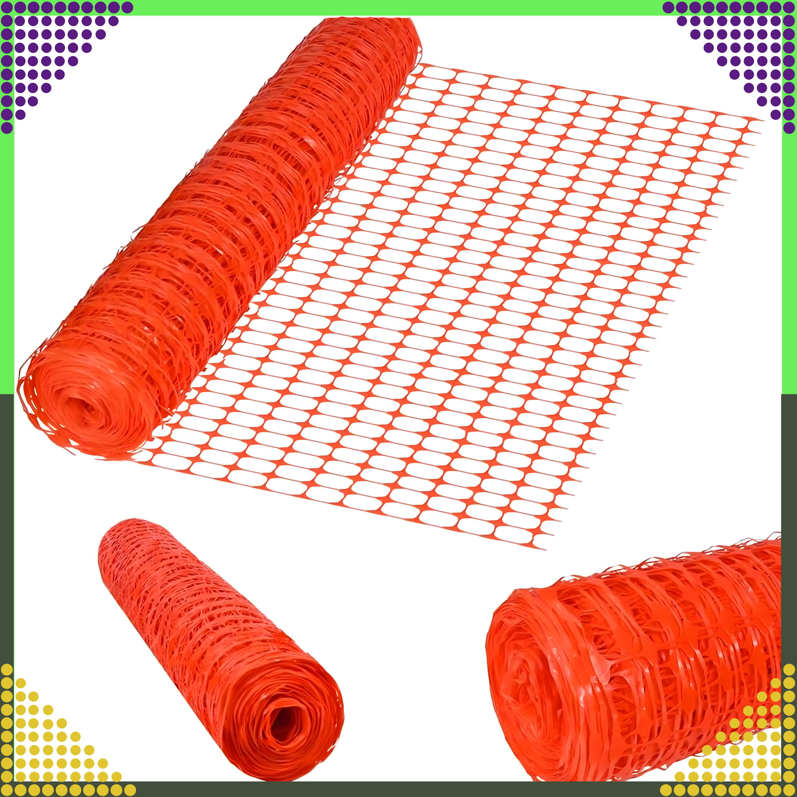 Siatka Budowlana Ostrzegawcza Drogowa Plastikowa Pomarańczowa 1x50m 100g - obrazek 3