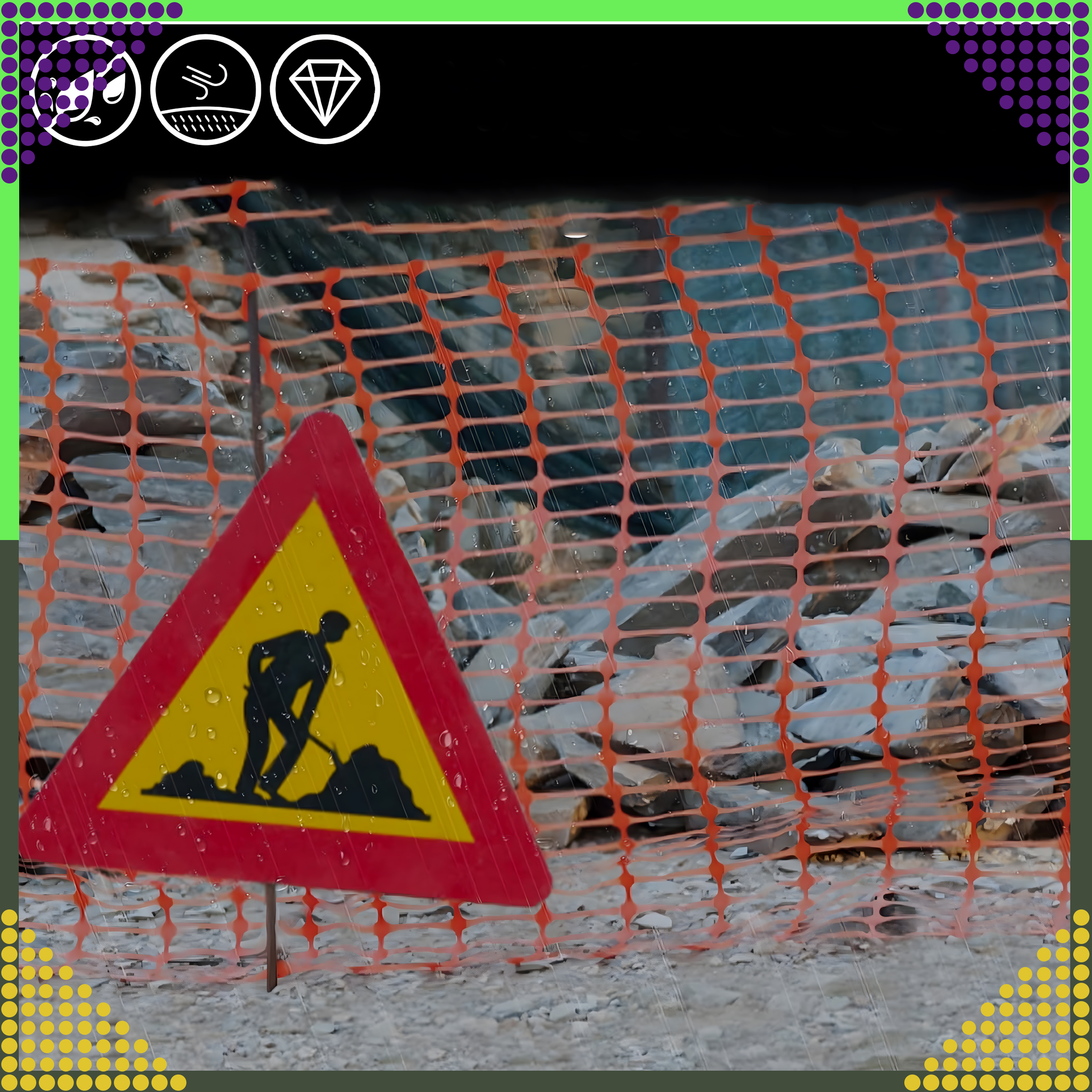 Siatka Budowlana Ostrzegawcza Drogowa Plastikowa Pomarańczowa 1x50m 100g - obrazek 7