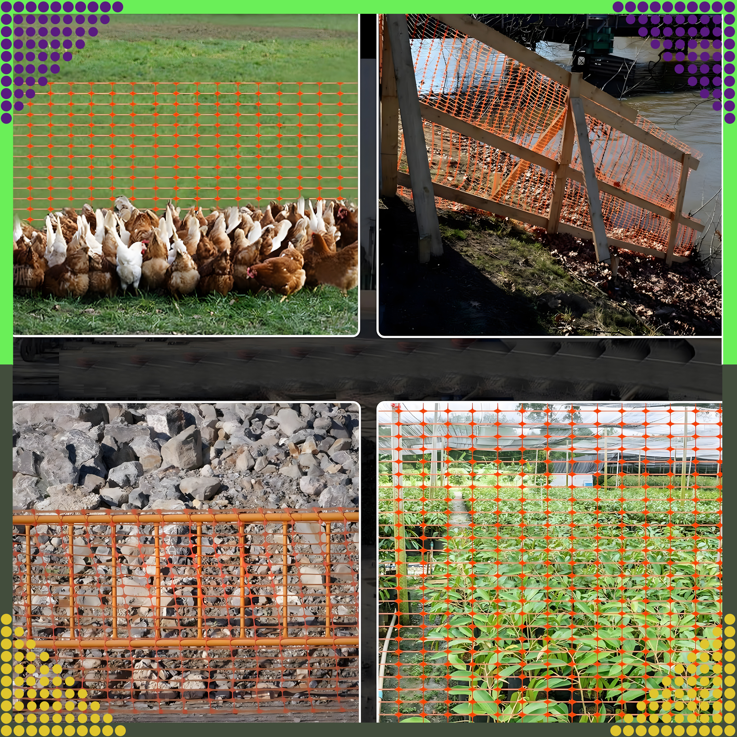 Siatka Budowlana Ostrzegawcza Drogowa Plastikowa Pomarańczowa 1x50m 100g - obrazek 8