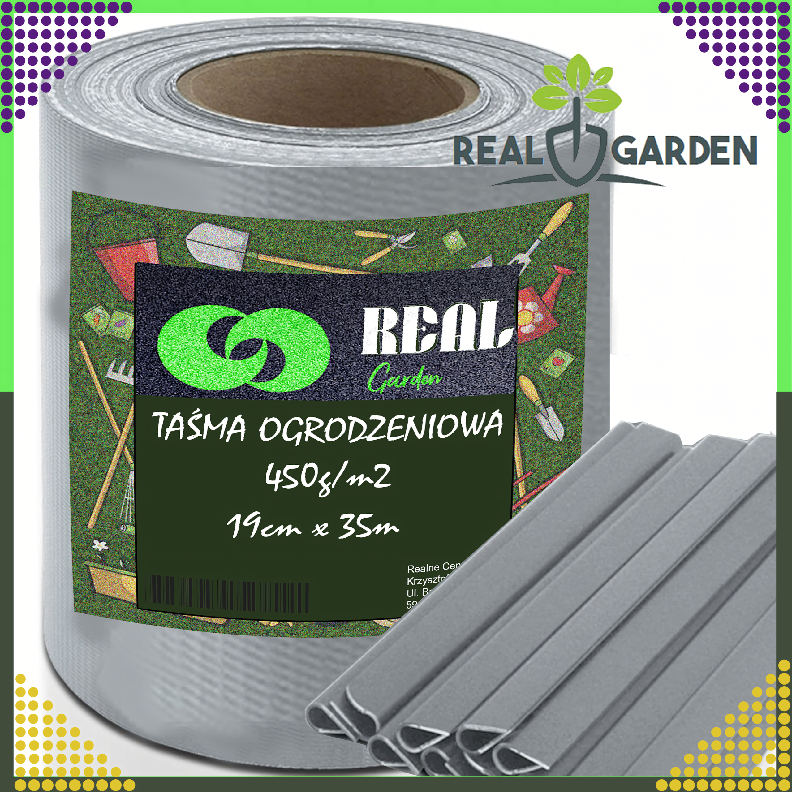 Taśma Ogrodzeniowa Jasnoszara 19cmx35m Osłona Panelowa na Ogrodzenie Płot UV