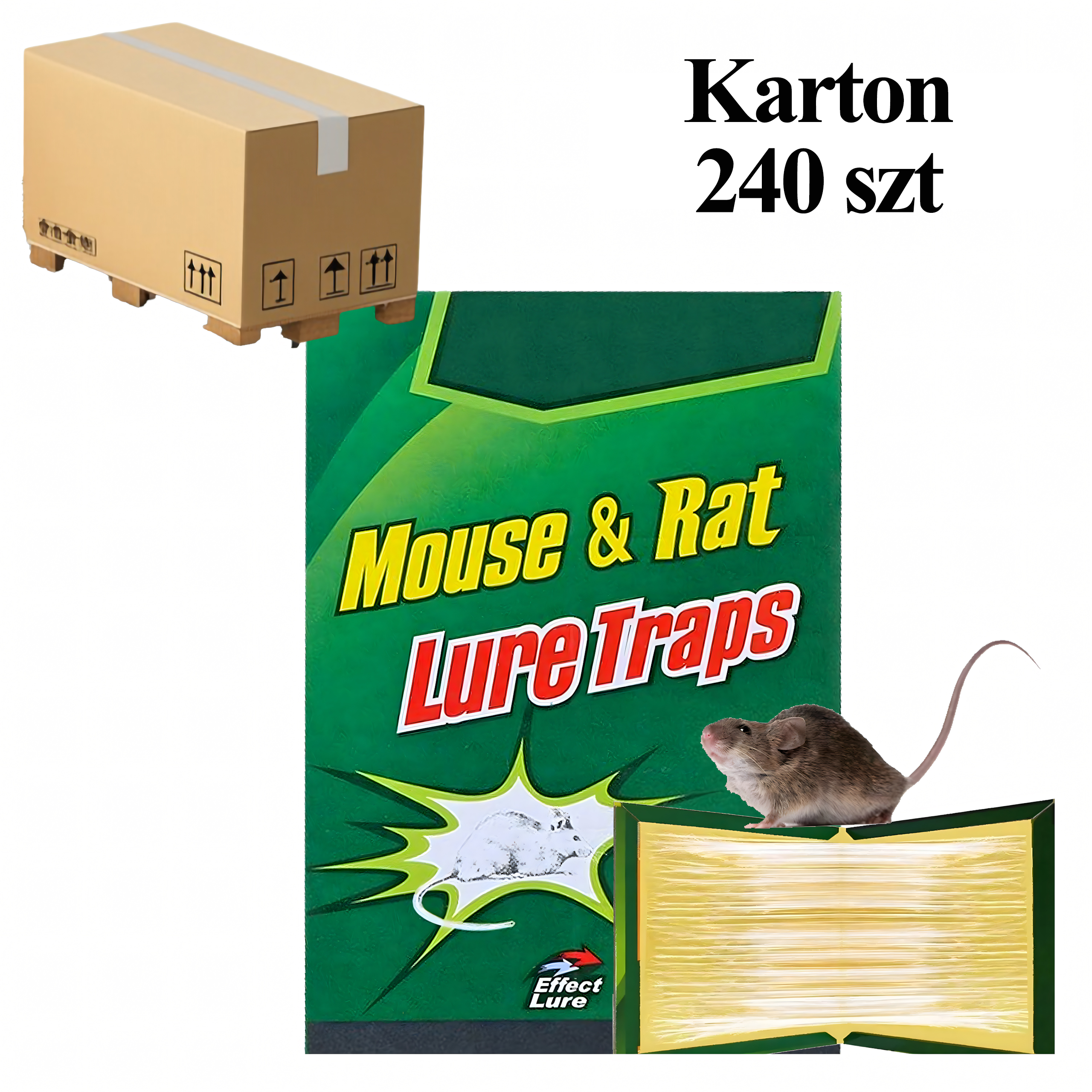 Karton 200 szt. Pułapka Myszołapka na Myszy Szczury Silny Klej Mocna Łapka Zapachowa Lep - obrazek 10