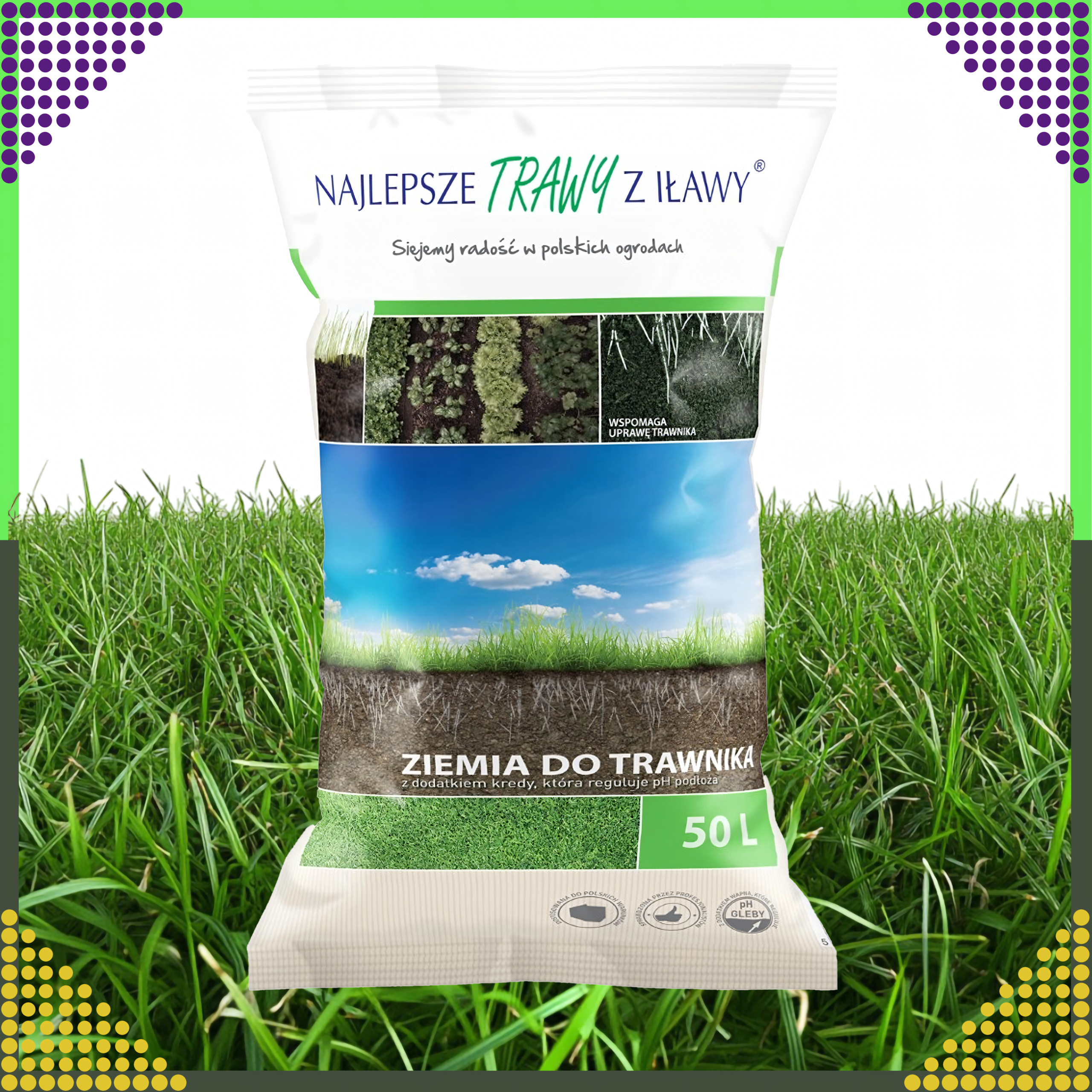 Podłoże Ziemia Organiczna Ogrodowa do Trawnika Trawników Żyżna Gotowa 50L - obrazek 3