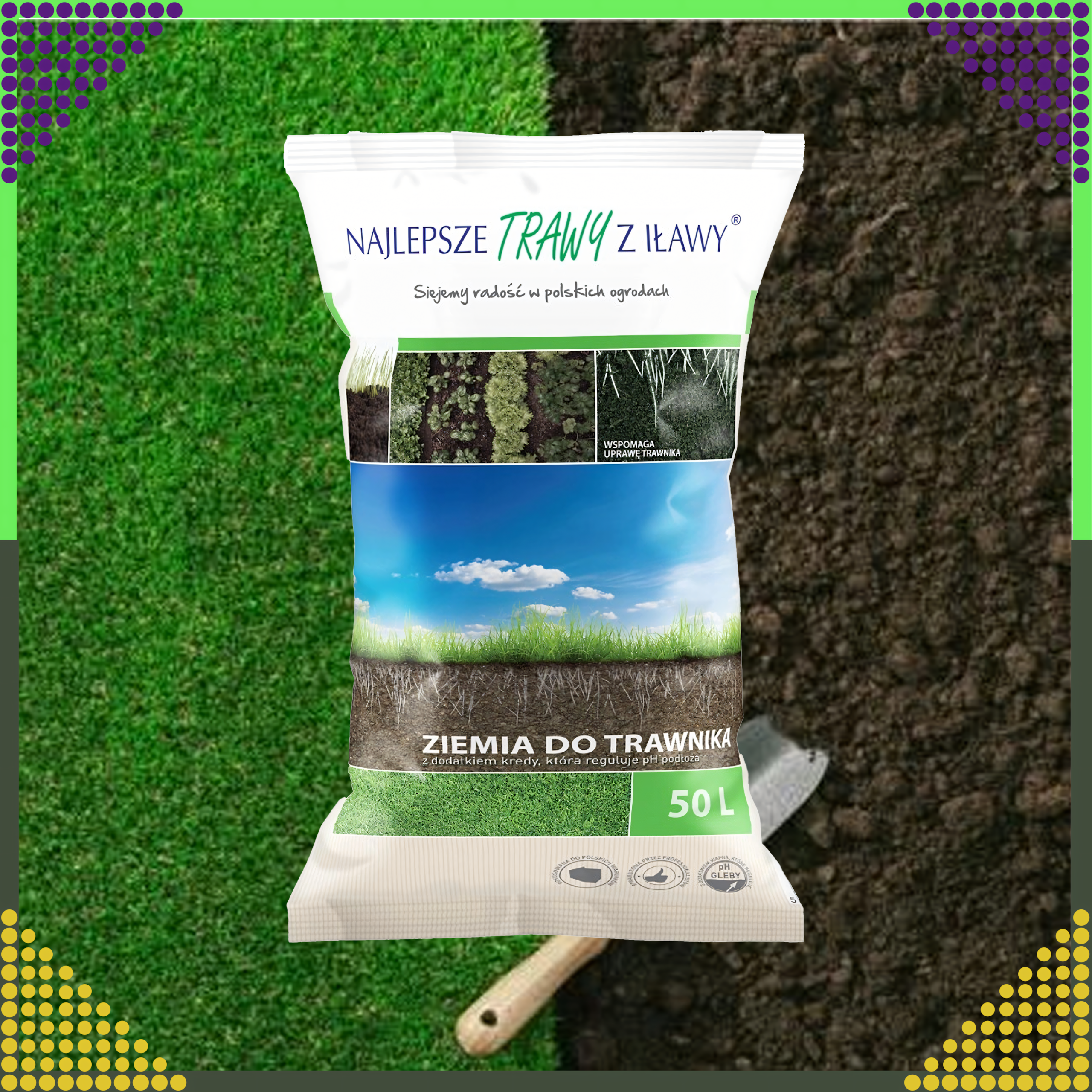 Podłoże Ziemia Organiczna Ogrodowa do Trawnika Trawników Żyżna Gotowa 50L - obrazek 7