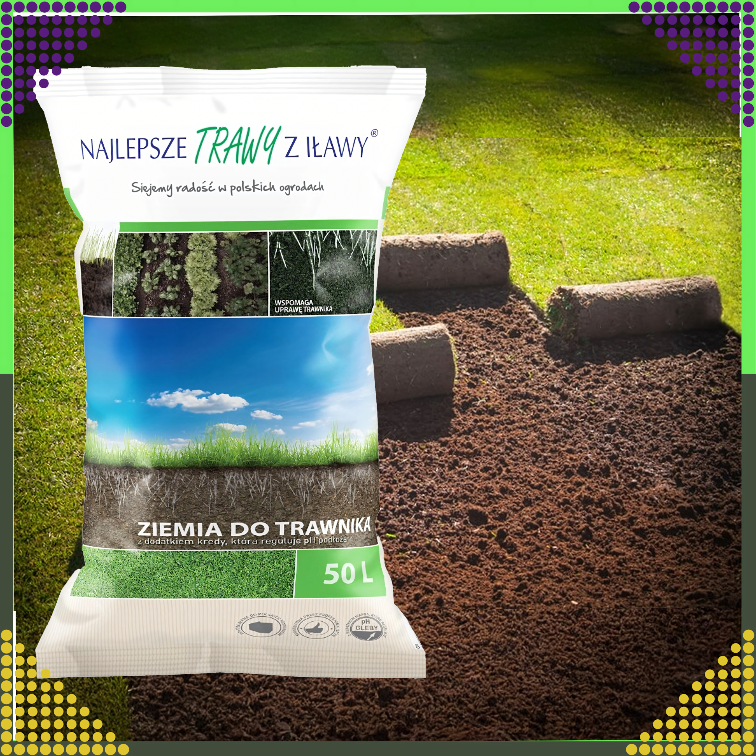 Podłoże Ziemia Organiczna Ogrodowa do Trawnika Trawników Żyżna Gotowa 50L - obrazek 8