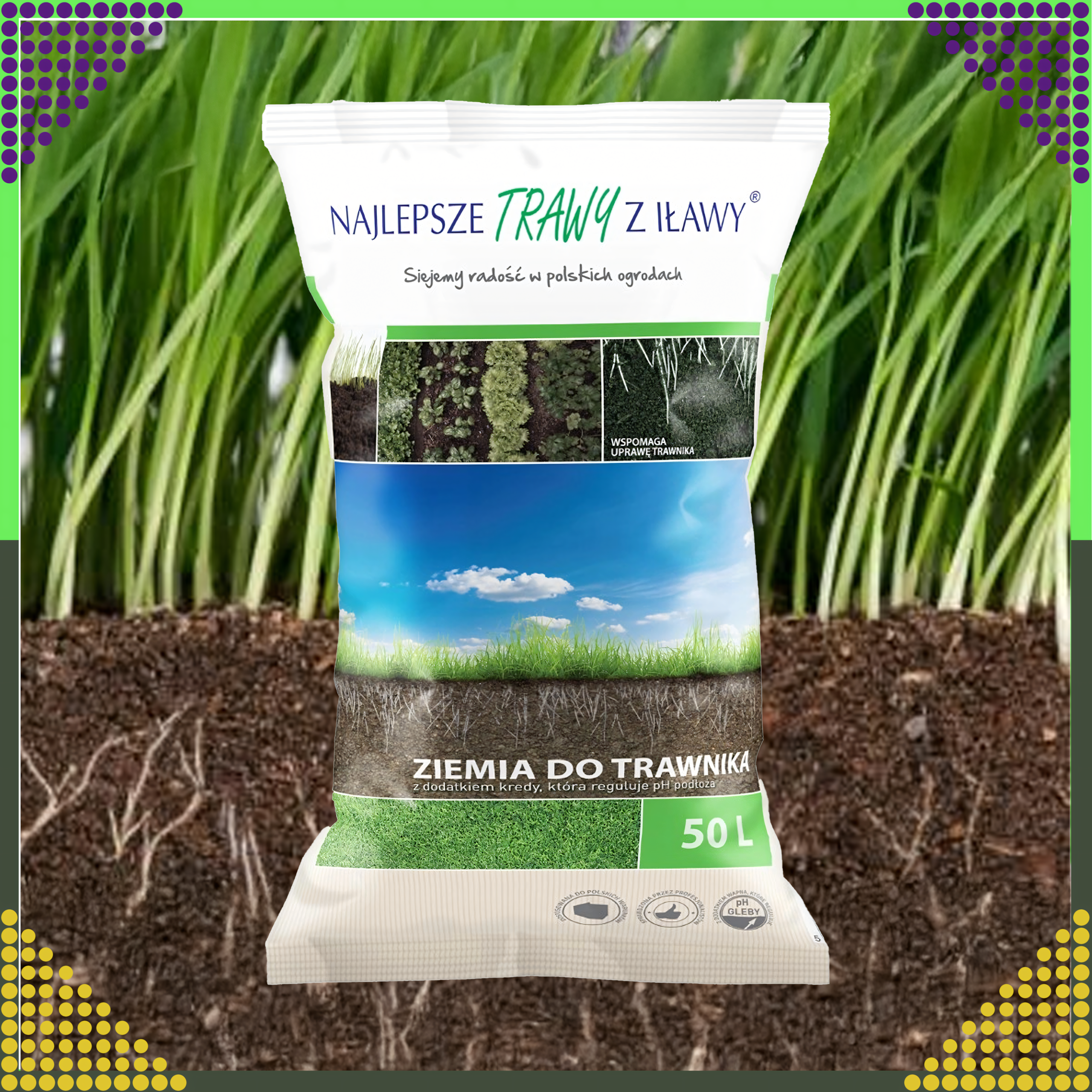 Podłoże Ziemia Organiczna Ogrodowa do Trawnika Trawników Żyżna Gotowa 50L - obrazek 9