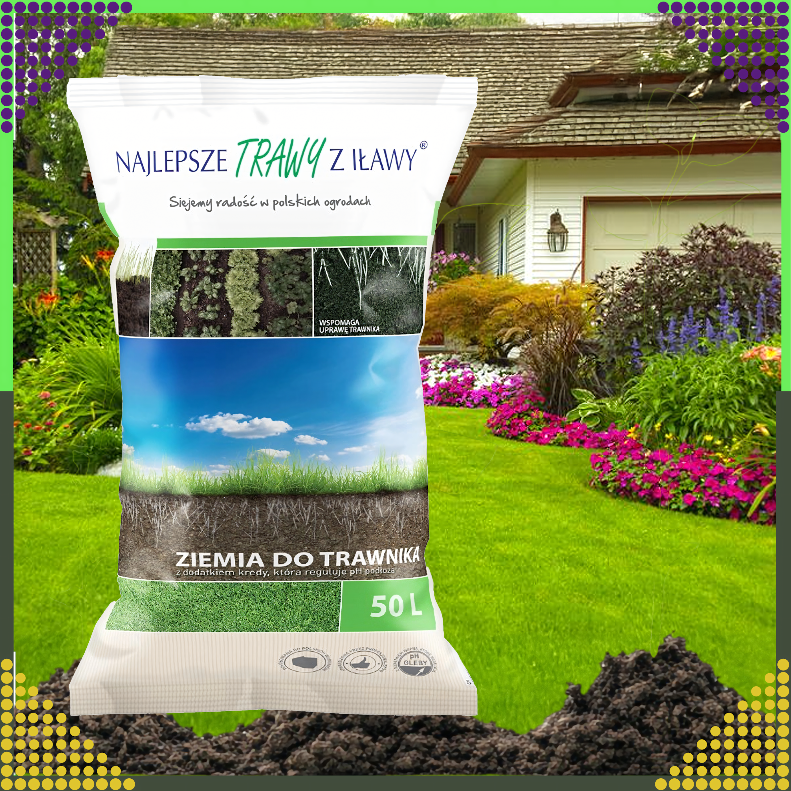 Podłoże Ziemia Organiczna Ogrodowa do Trawnika Trawników Żyżna Gotowa 50L - obrazek 10