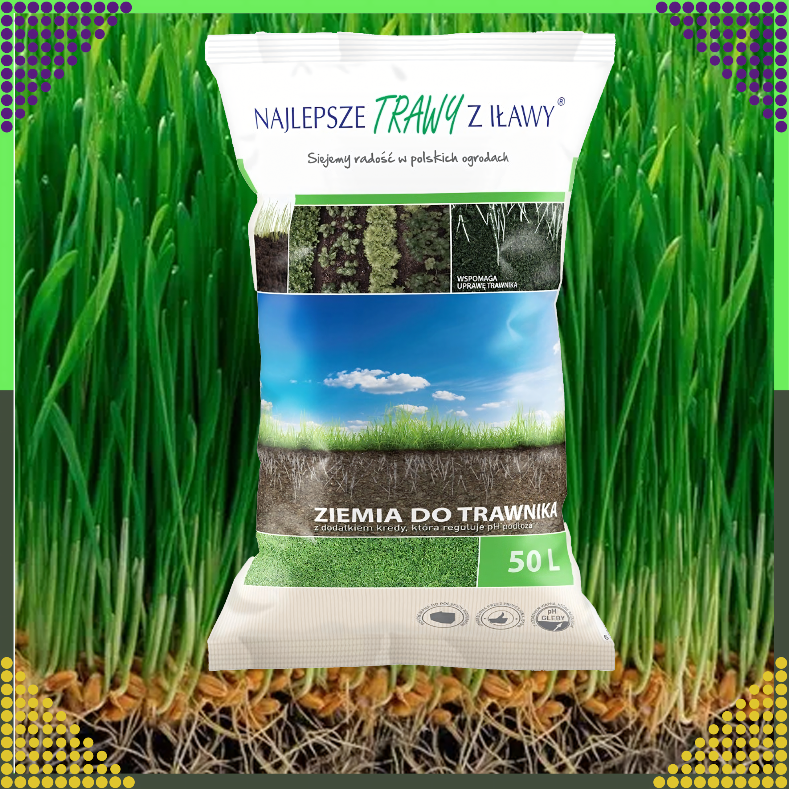 Podłoże Ziemia Organiczna Ogrodowa do Trawnika Trawników Żyżna Gotowa 50L - obrazek 11