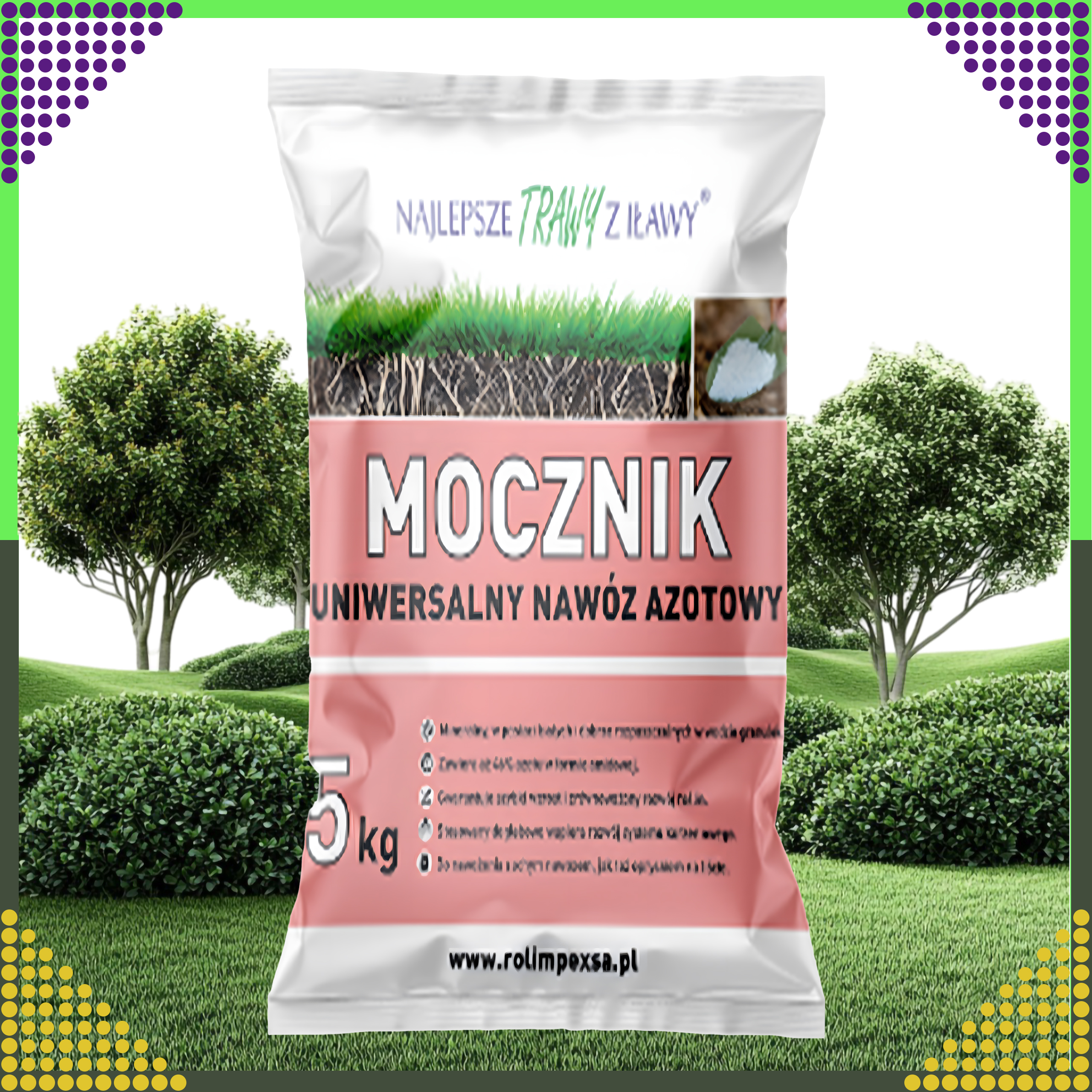 Premium Mocznik Nawóz Ekologiczny 5kg Uniwersalny Azotowy do Ogrodu Trawy