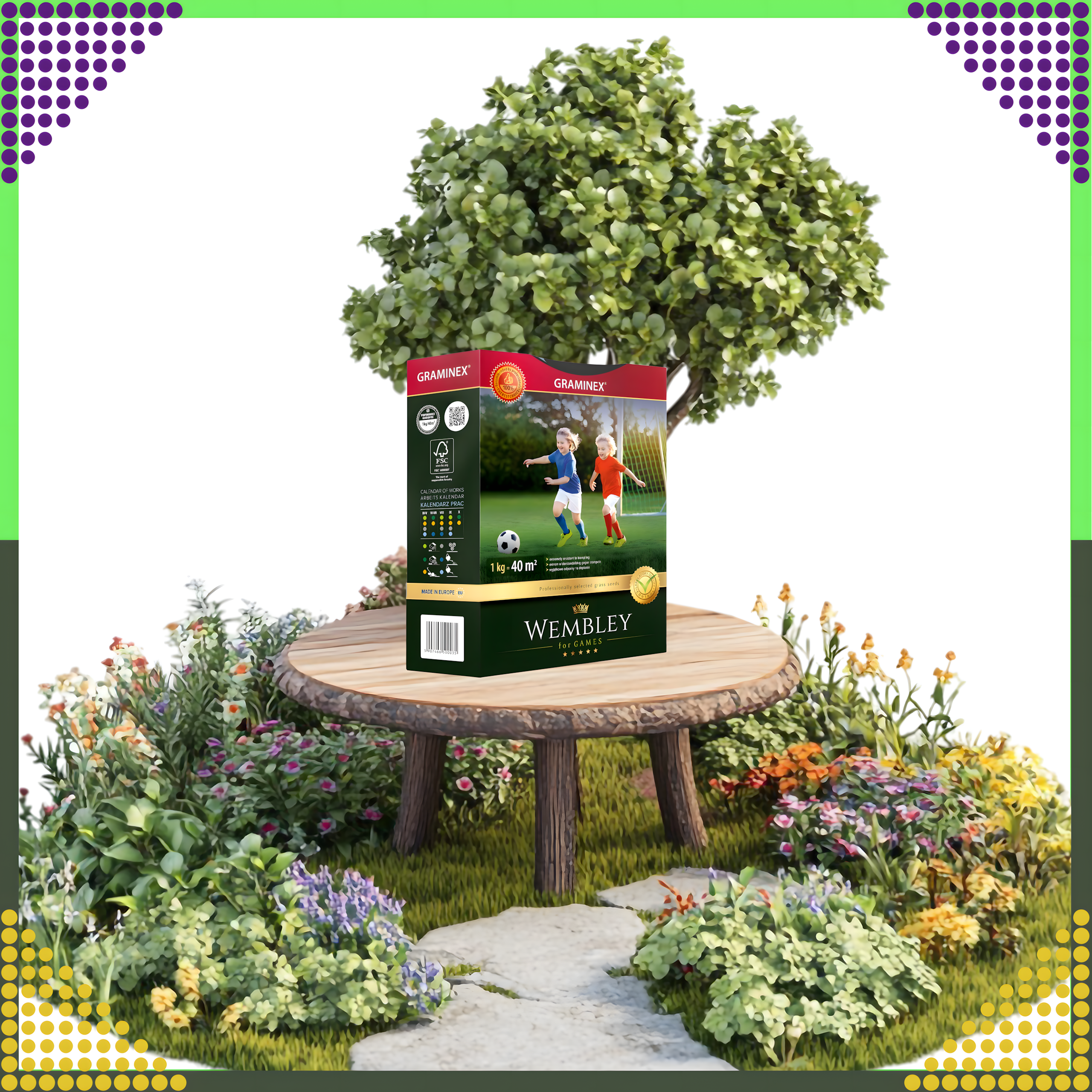 Premium Trawa sportowa sportowa boiskowa WEMBLEY 1kg 40m trawnik sportowy - obrazek 7