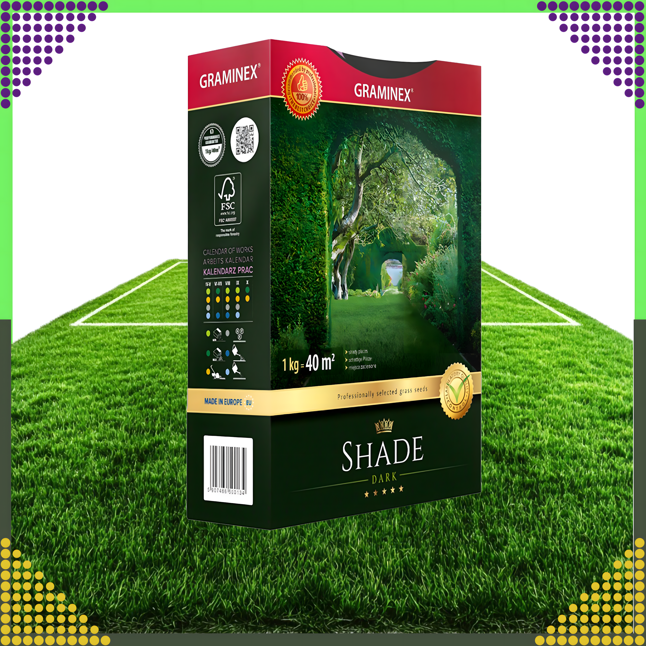 Premium Trawa Nasiona Mieszanka SHADE 1kg 40m Zaciemnione Miejsca do Cienia - obrazek 3