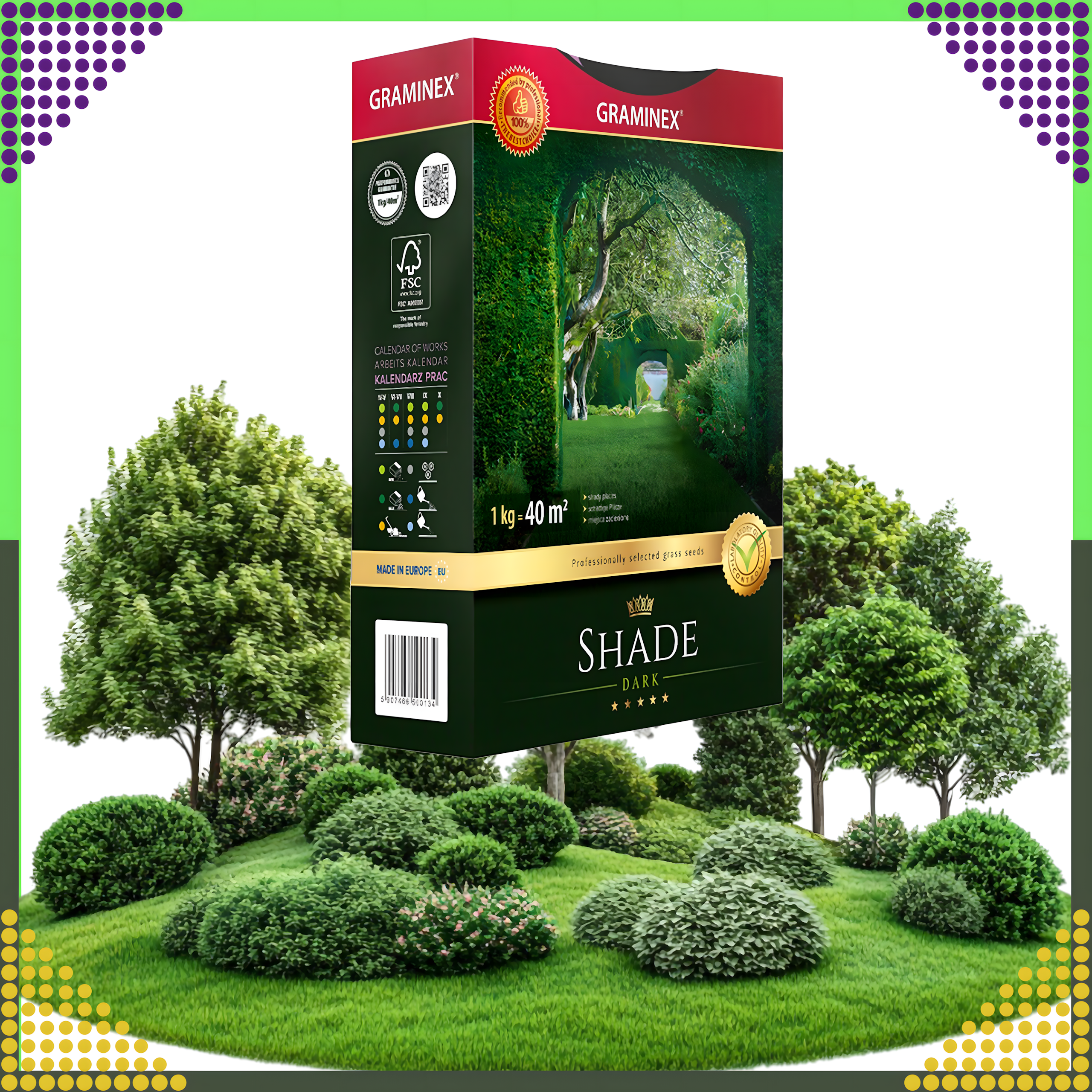 Premium Trawa Nasiona Mieszanka SHADE 1kg 40m Zaciemnione Miejsca do Cienia - obrazek 7