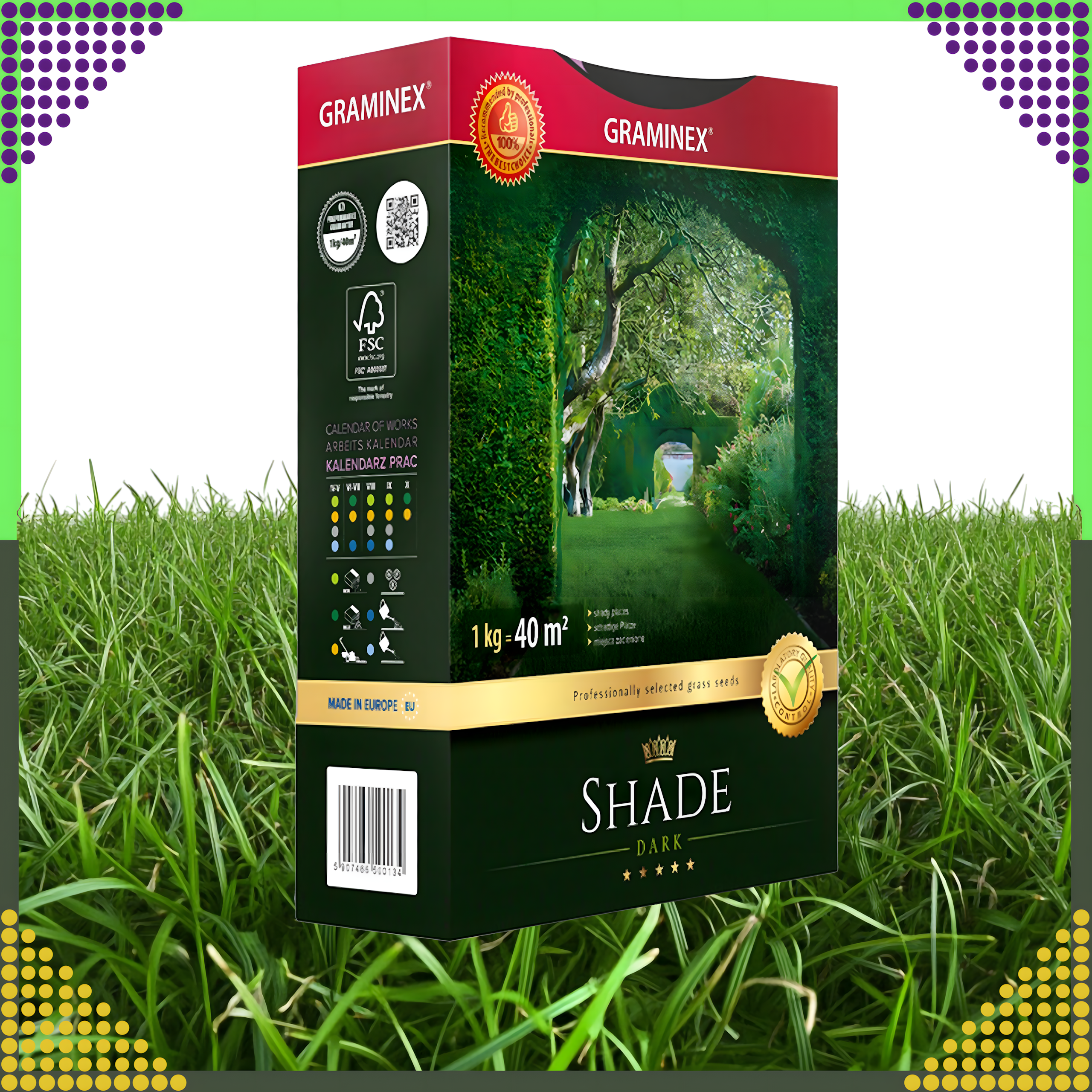 Premium Trawa Nasiona Mieszanka SHADE 1kg 40m Zaciemnione Miejsca do Cienia - obrazek 8