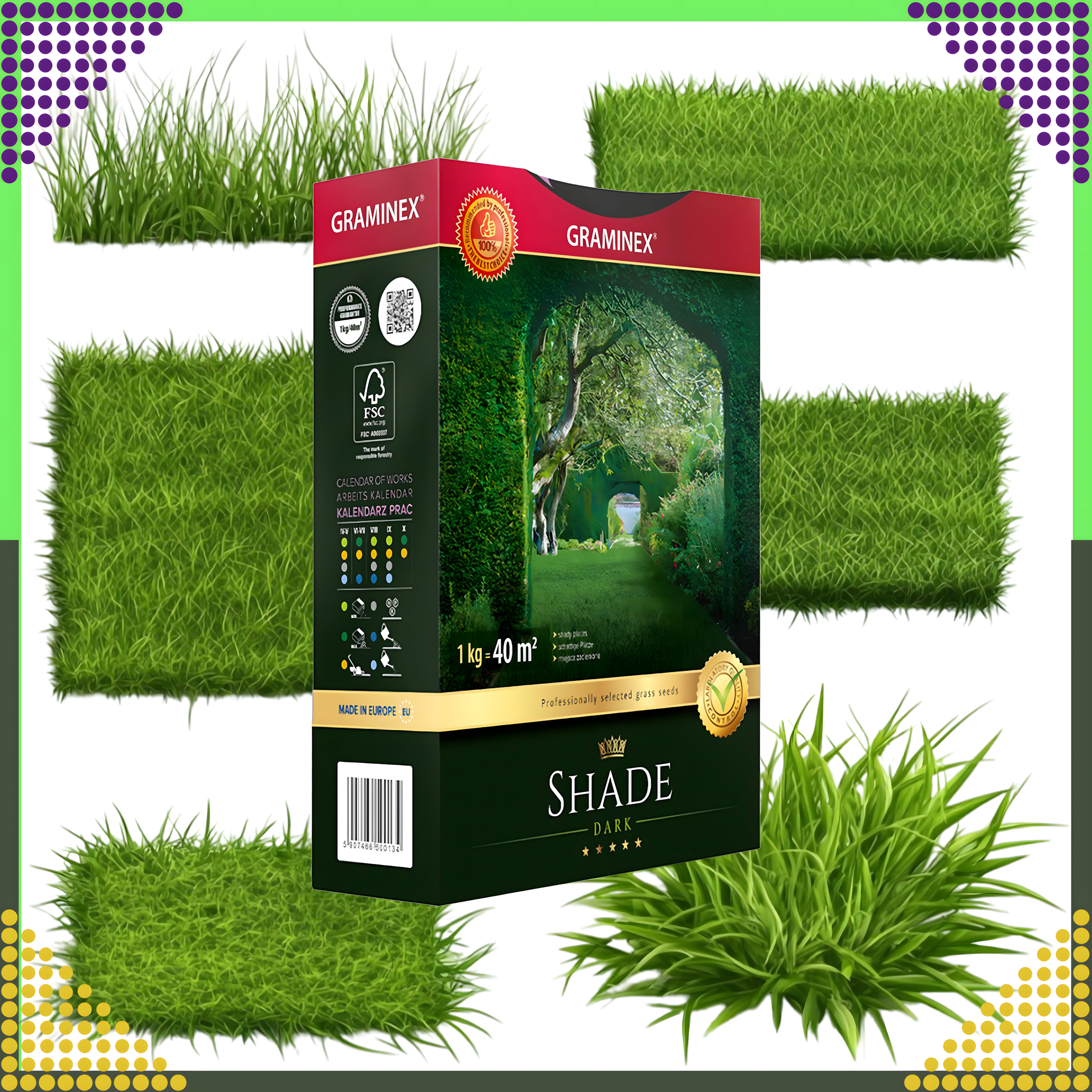 Premium Trawa Nasiona Mieszanka SHADE 1kg 40m Zaciemnione Miejsca do Cienia - obrazek 9