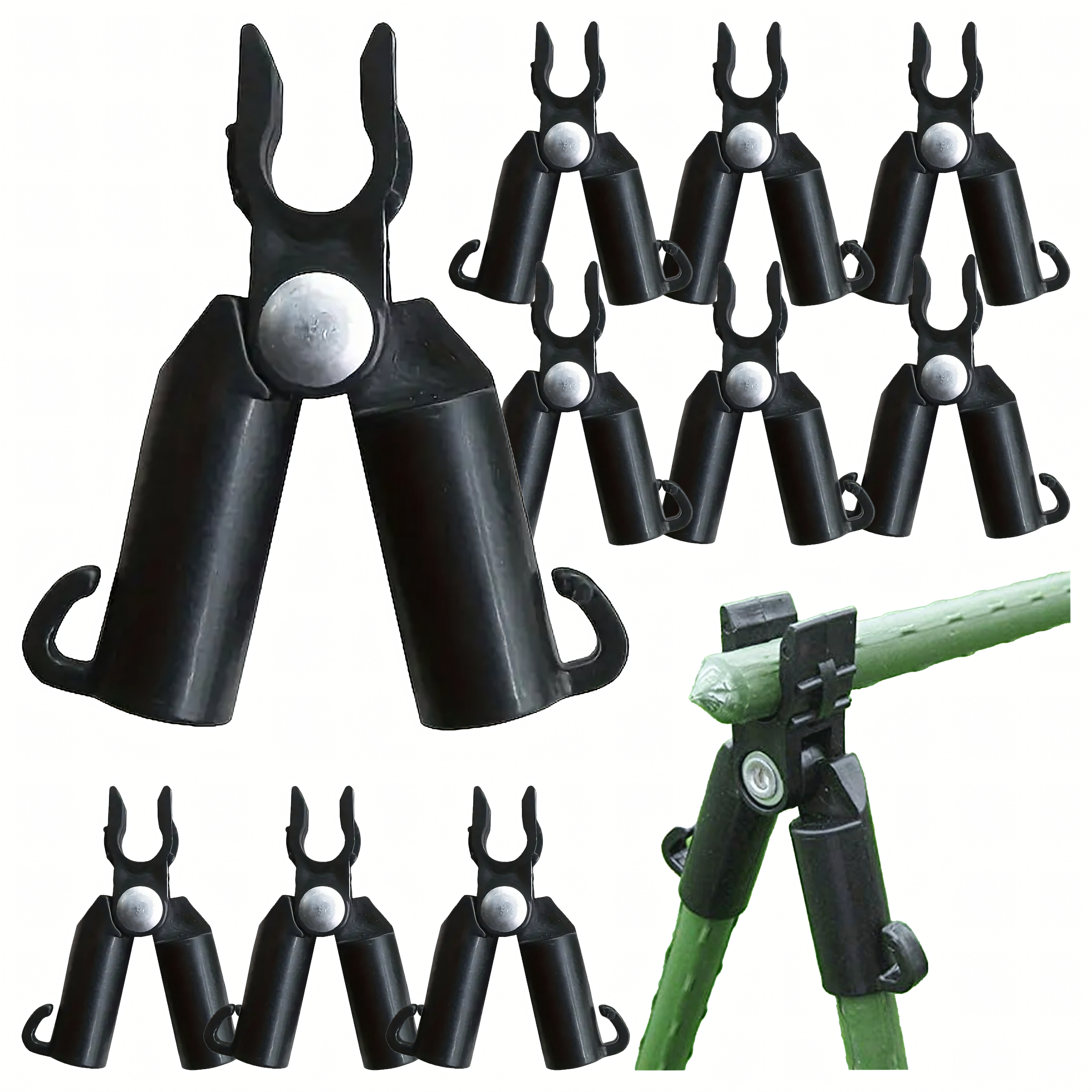 Łącznik Szczytowy Trójnik Zawiasowy do Tyczek Ogrodowych 9mm 10szt - obrazek 6