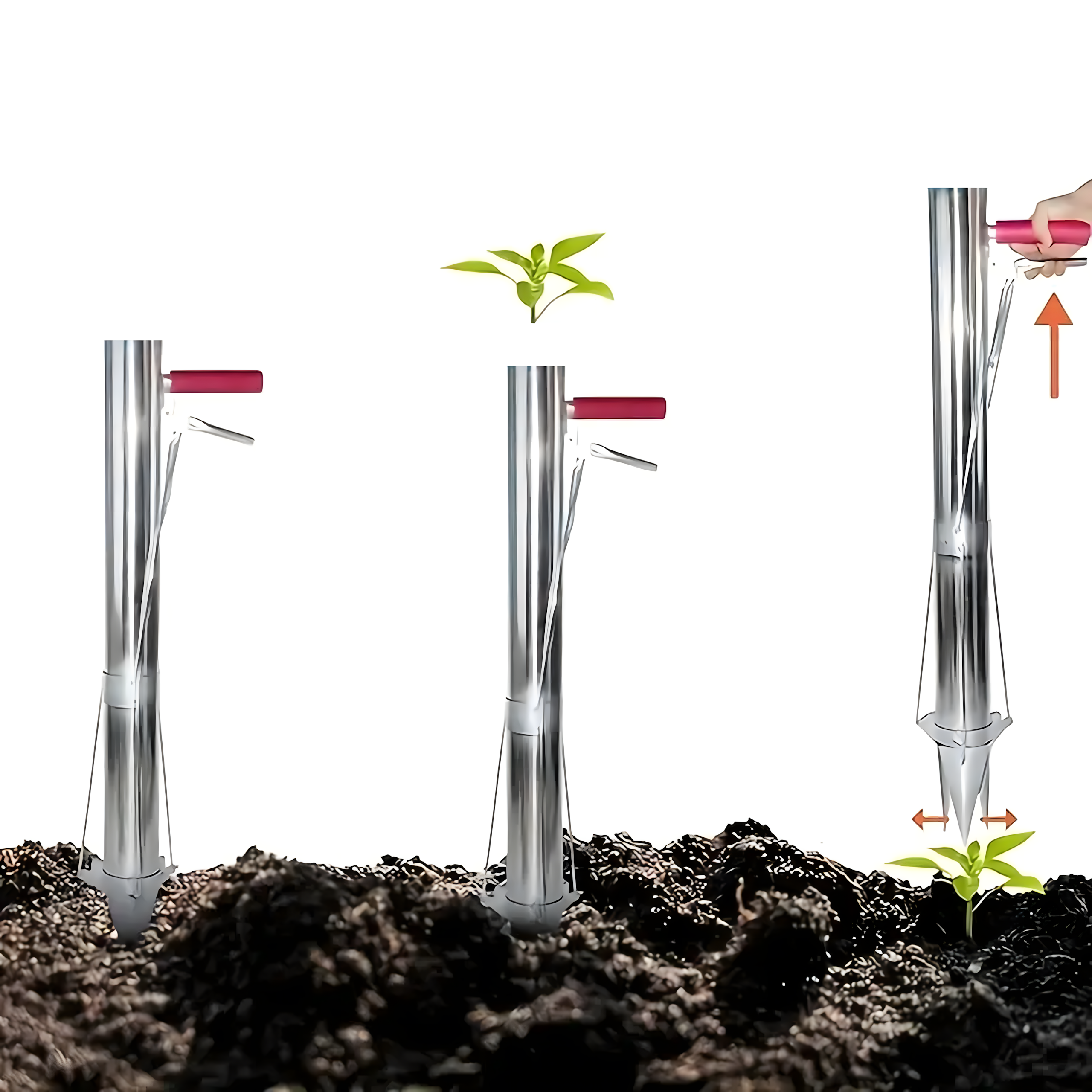 Sadzarka Ręczna do Sadzenia Cebulek Rozsady Sadzonek Roślin Długa Stalowa