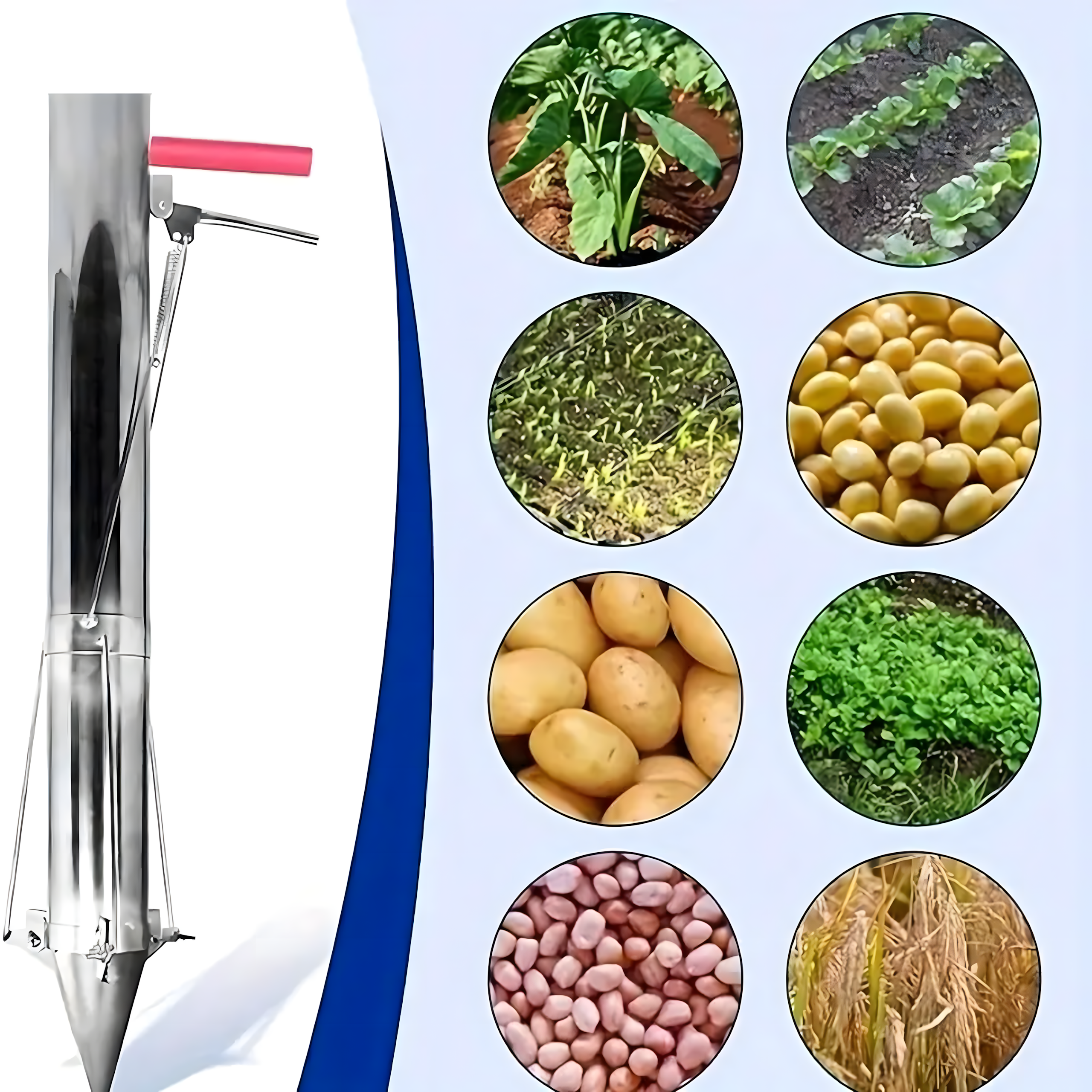 Sadzarka Ręczna do Sadzenia Cebulek Rozsady Sadzonek Roślin Długa Stalowa - obrazek 3