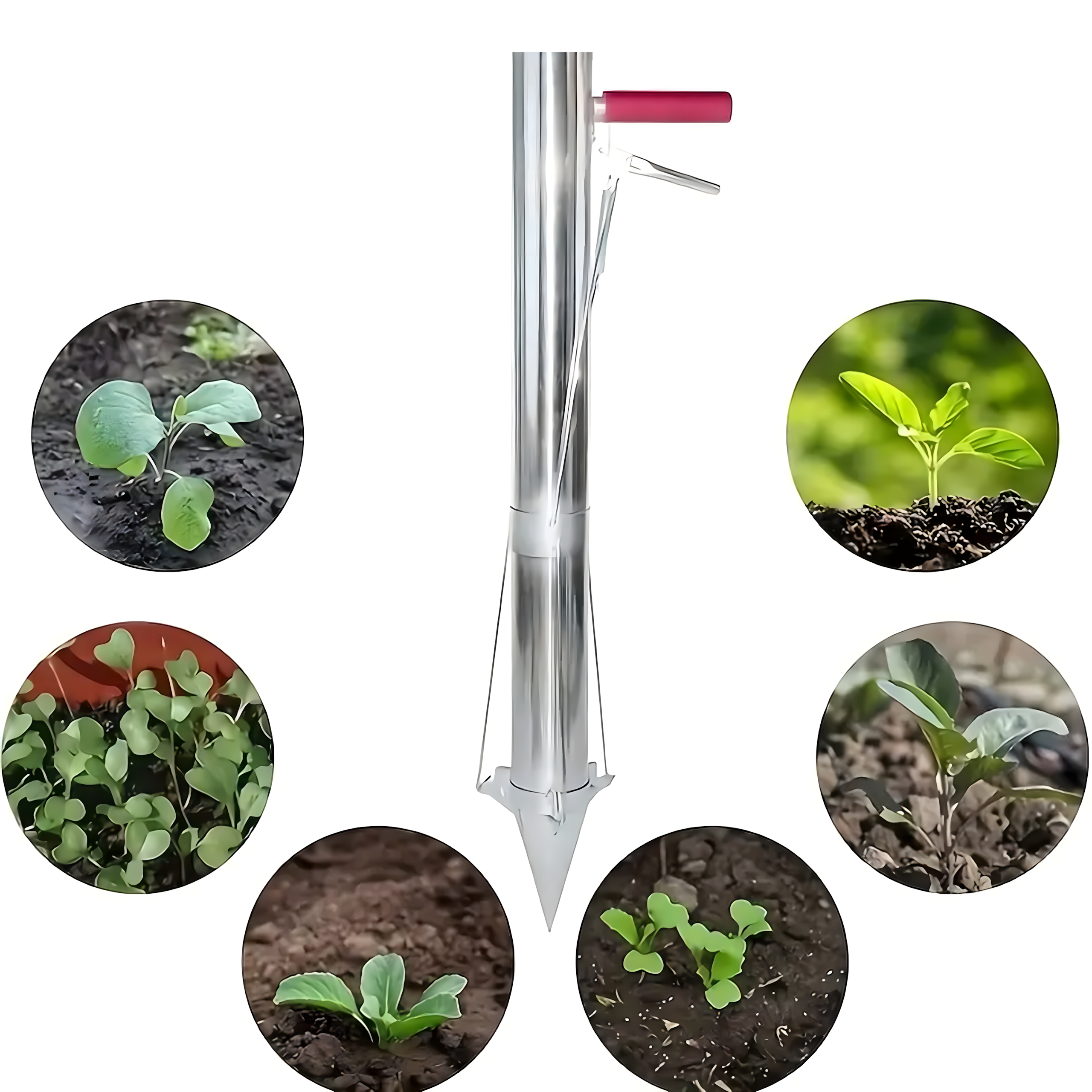 Sadzarka Ręczna do Sadzenia Cebulek Rozsady Sadzonek Roślin Długa Stalowa - obrazek 4