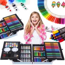 ZESTAW DO MALOWANIA DLA DZIECI Artystyczny kredki 145 el WALIZKA 204 SZT