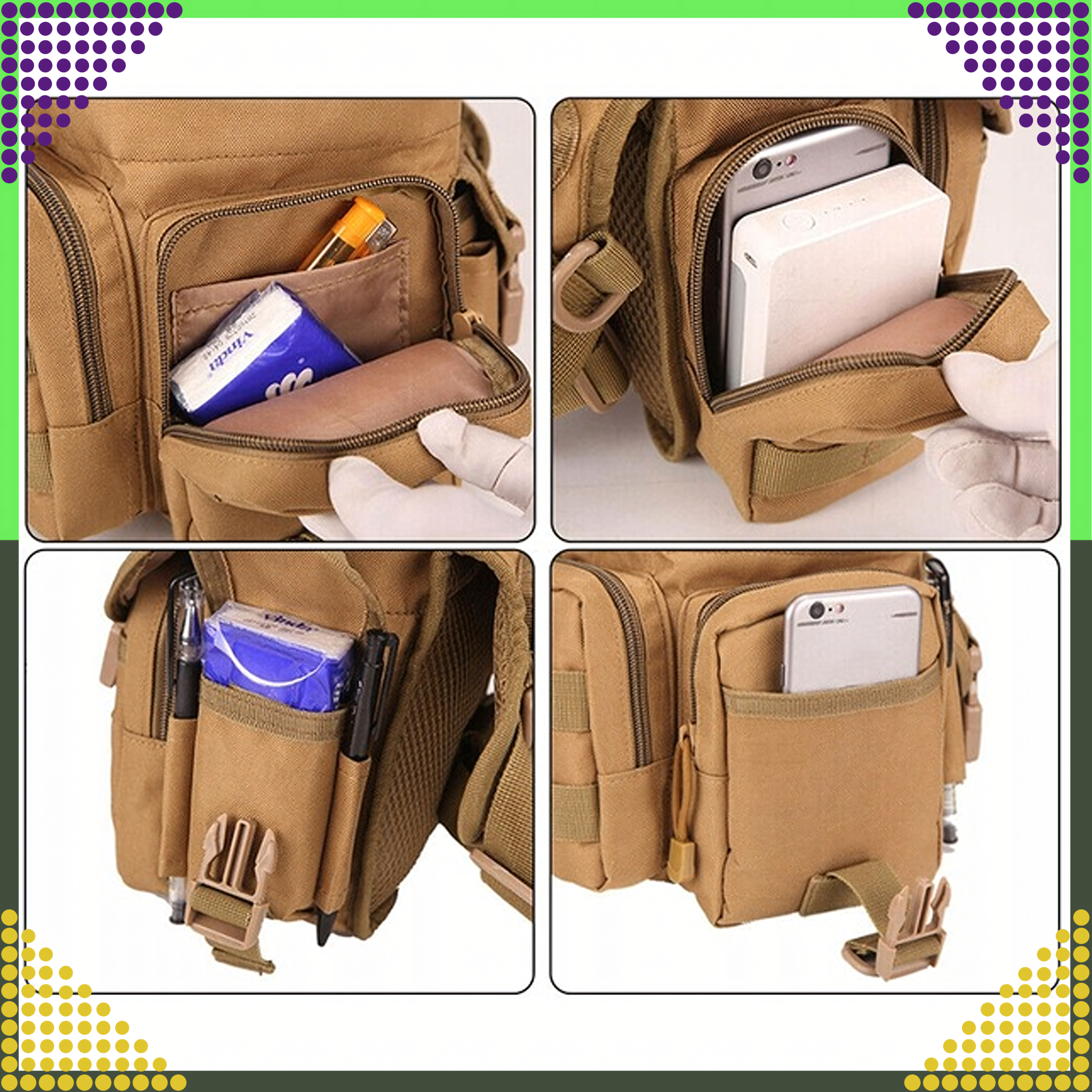 Torba Saszetka Biodrowa na Nogę Wojskowa Taktyczna Pojemna Militarna - obrazek 10