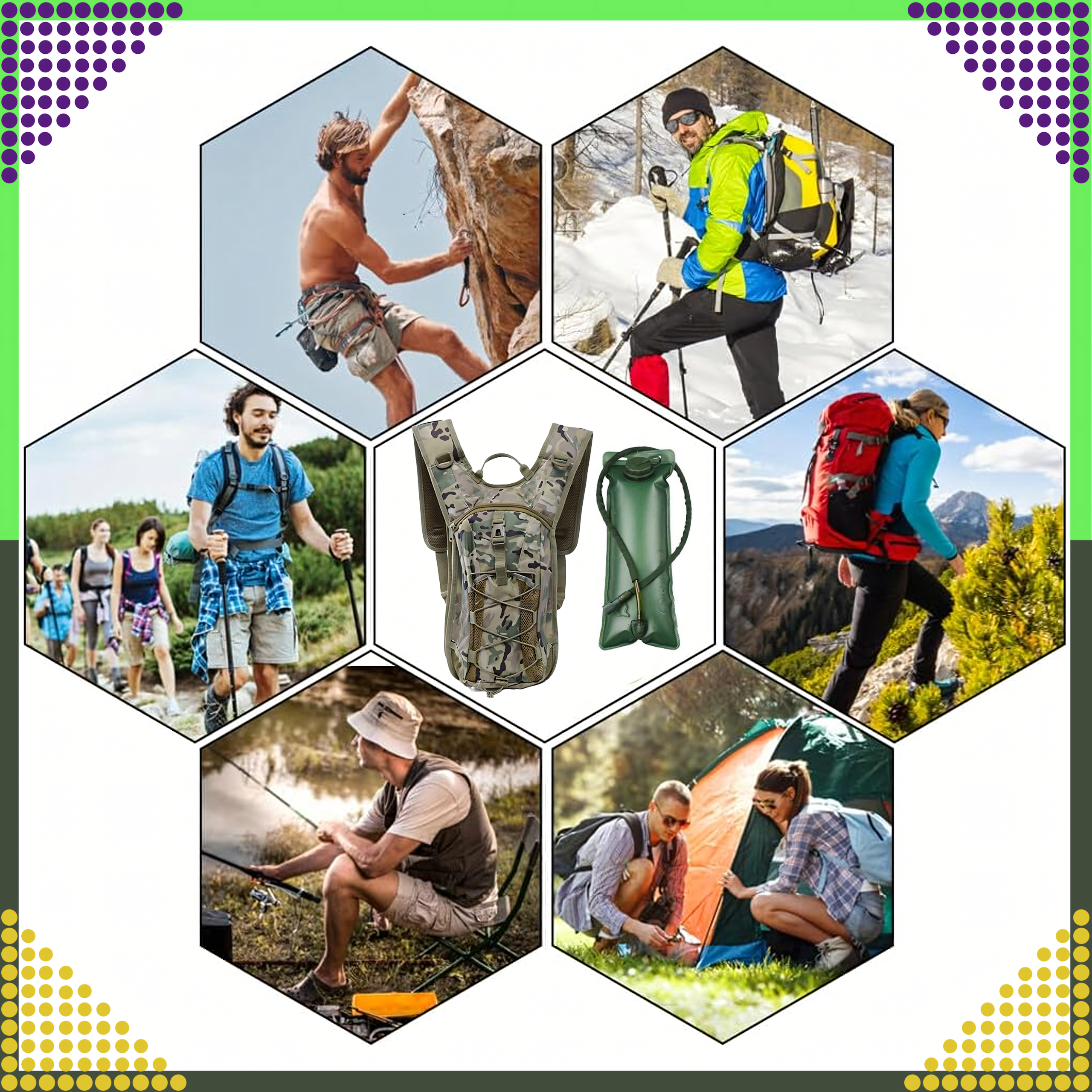 Plecak Rowerowy Górski Hydracyjny z Bukłakiem na Wodę 3L Survivalowy - obrazek 8