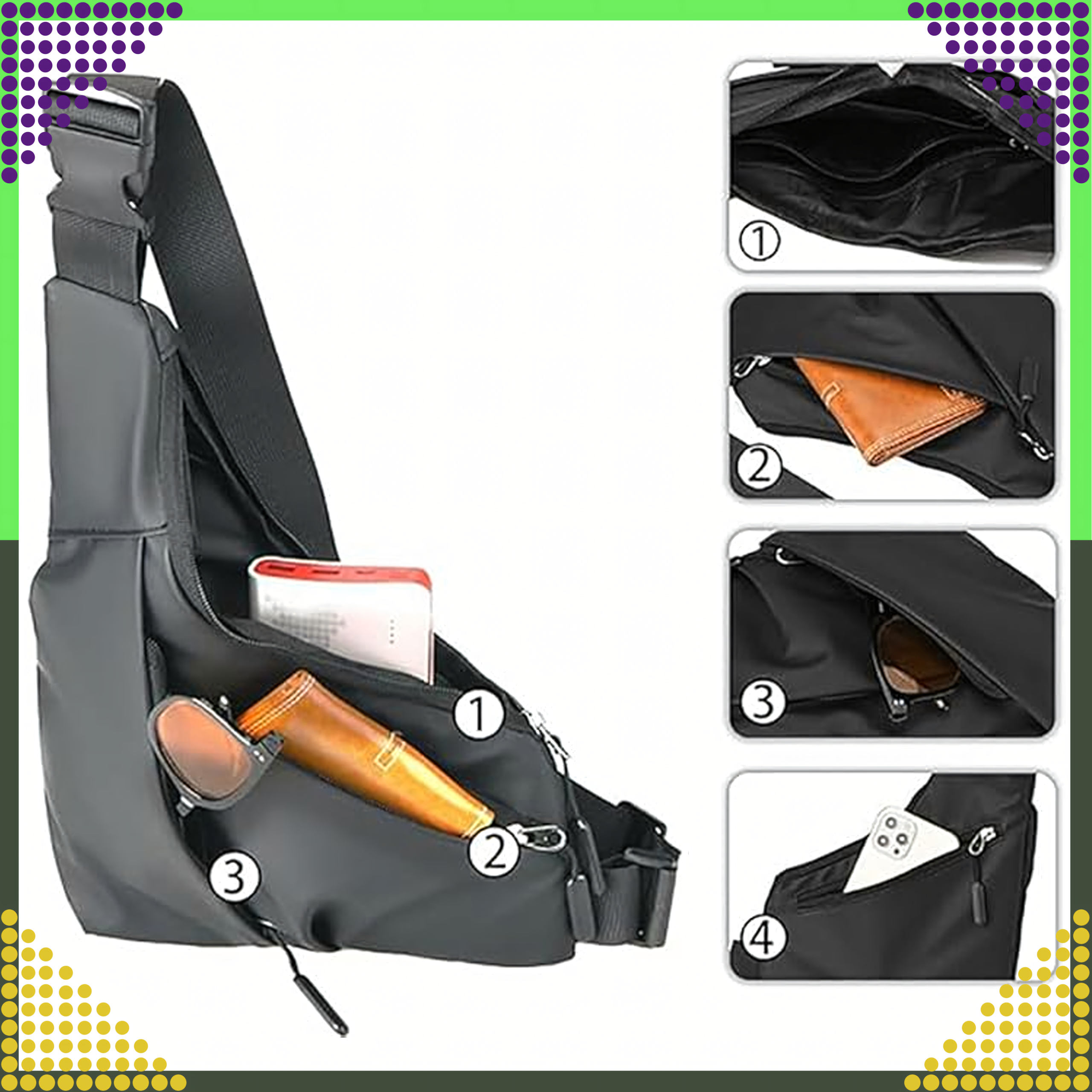 Nerka Plecak Torba na Ramię Saszetka Miejska Sportowa Męska Damska Szara - obrazek 6