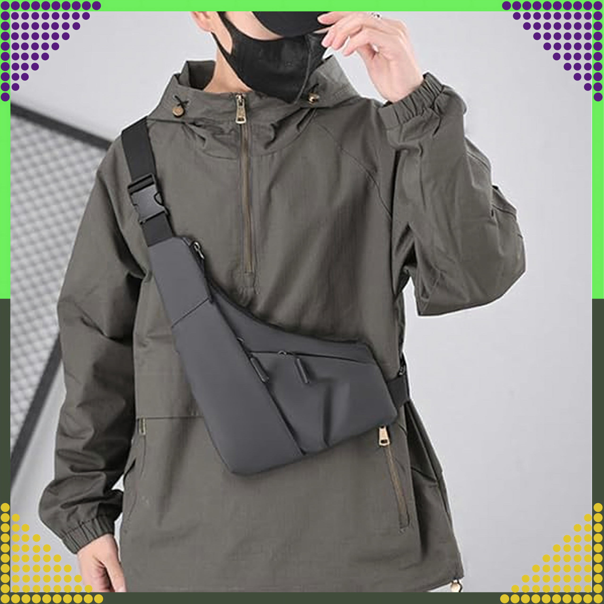 Nerka Plecak Torba na Ramię Saszetka Miejska Sportowa Męska Damska Szara - obrazek 7