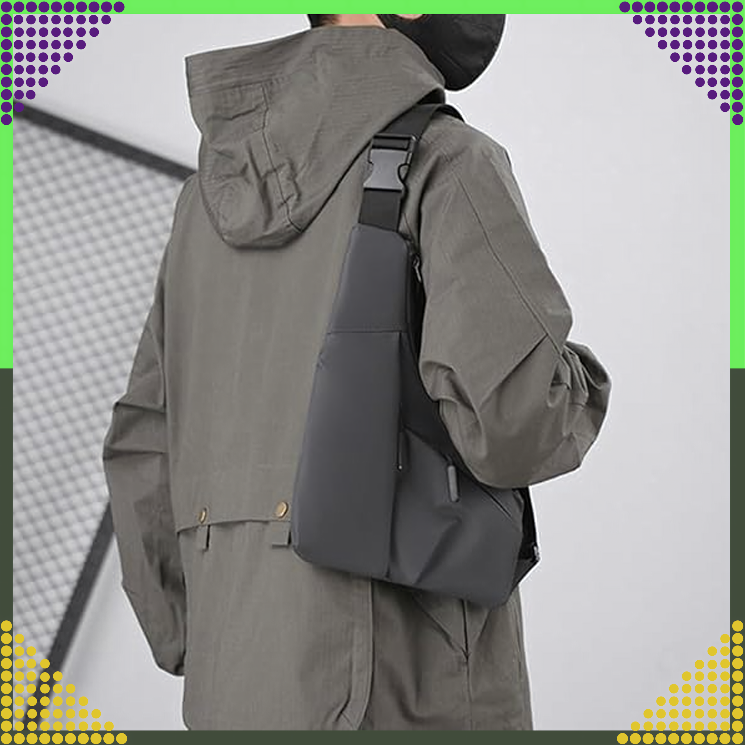 Nerka Plecak Torba na Ramię Saszetka Miejska Sportowa Męska Damska Szara - obrazek 10