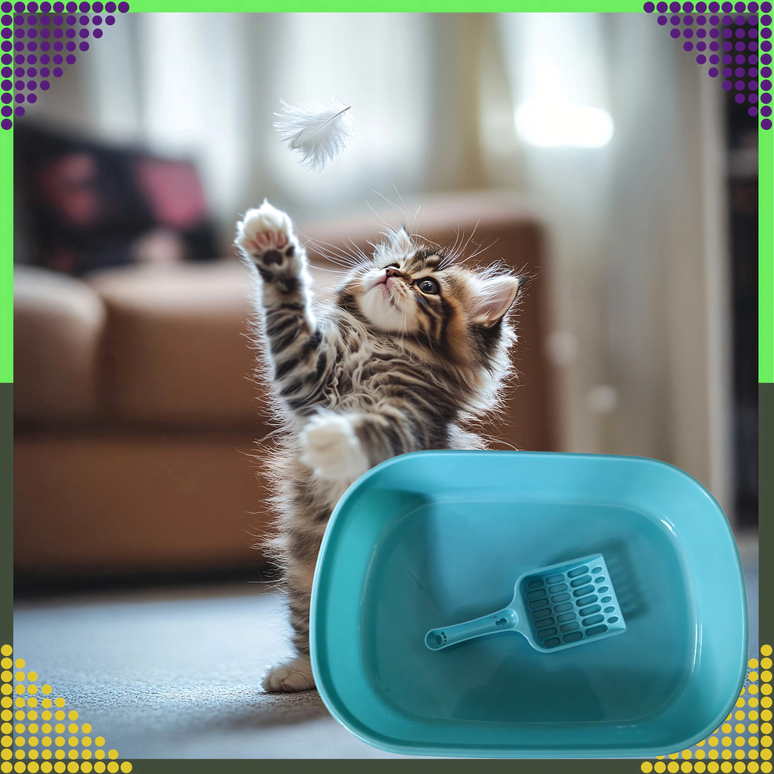 Kuweta dla Kota Kotów Kociąt z Łopatką Toaleta na Żwirek Otwarta Duża - obrazek 8