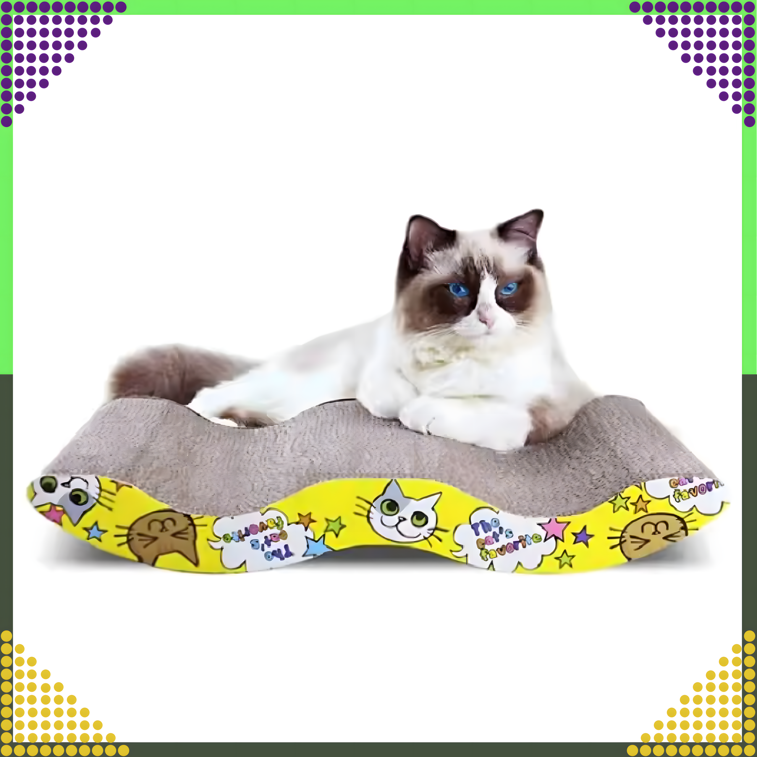 Drapak dla Kota Kartonowy Legowisko Leżak Fala Mata do Drapania Eko Duża - obrazek 6