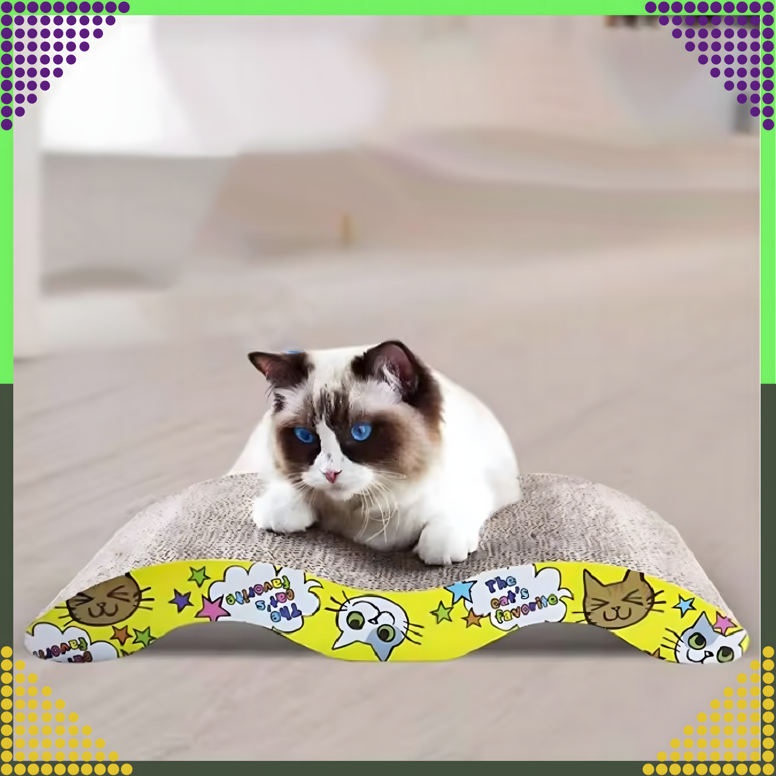 Drapak dla Kota Kartonowy Legowisko Leżak Fala Mata do Drapania Eko Duża - obrazek 7