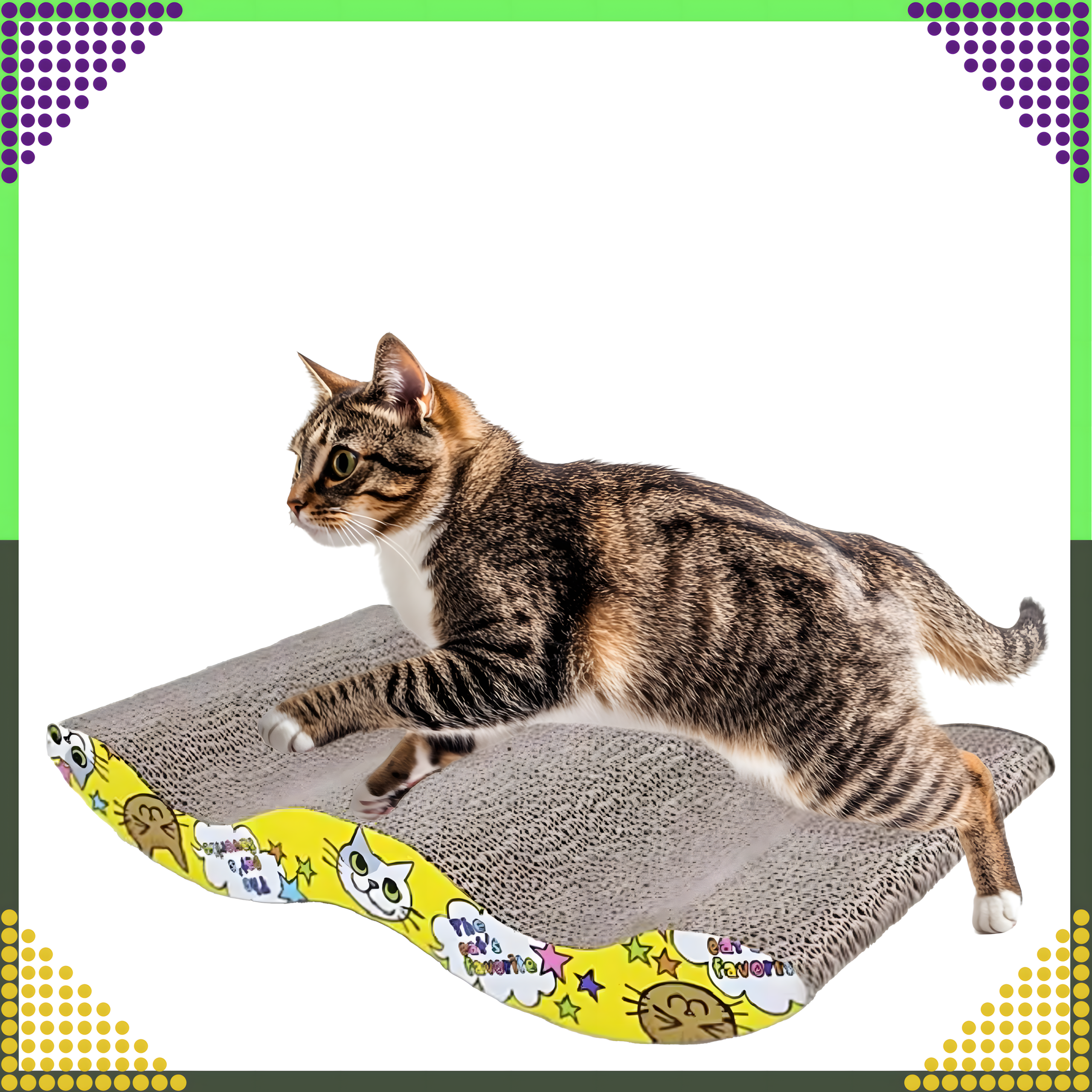 Drapak dla Kota Kartonowy Legowisko Leżak Fala Mata do Drapania Eko Duża - obrazek 9