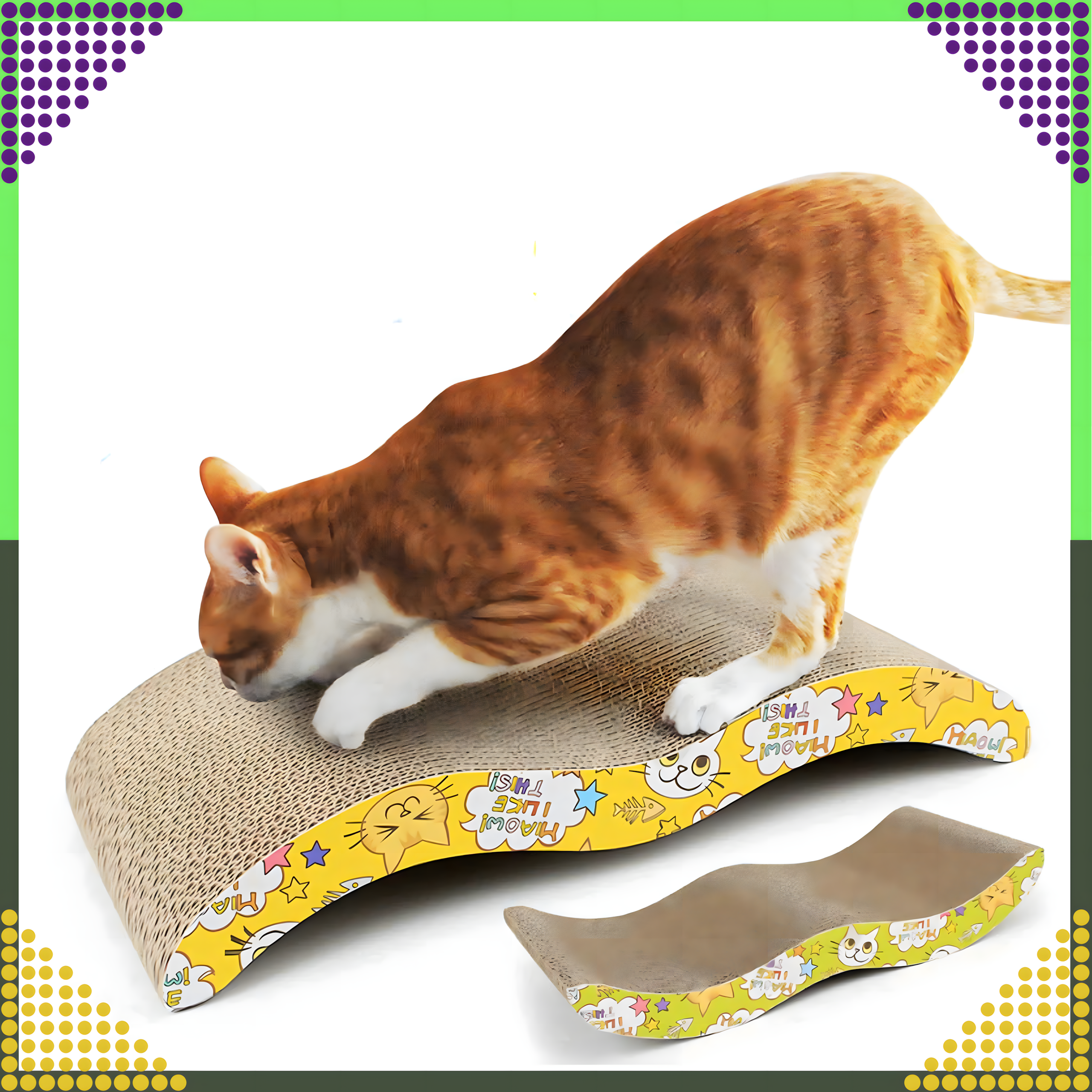 Drapak dla Kota Kartonowy Legowisko Leżak Fala Mata do Drapania Eko Duża - obrazek 11