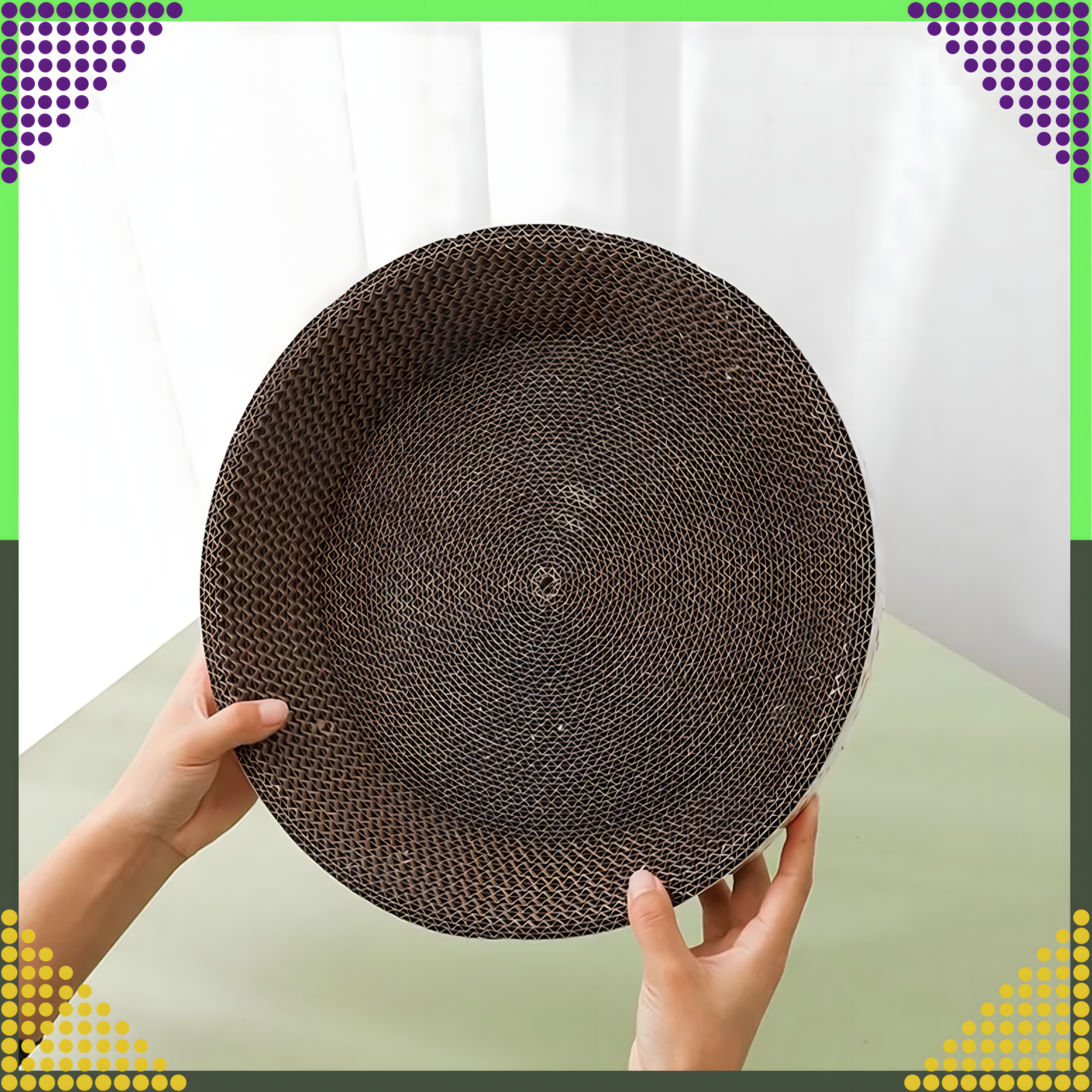 Drapak dla Kota Kartonowy Okrągły Miska Legowisko 50 cm do Drapania - obrazek 3